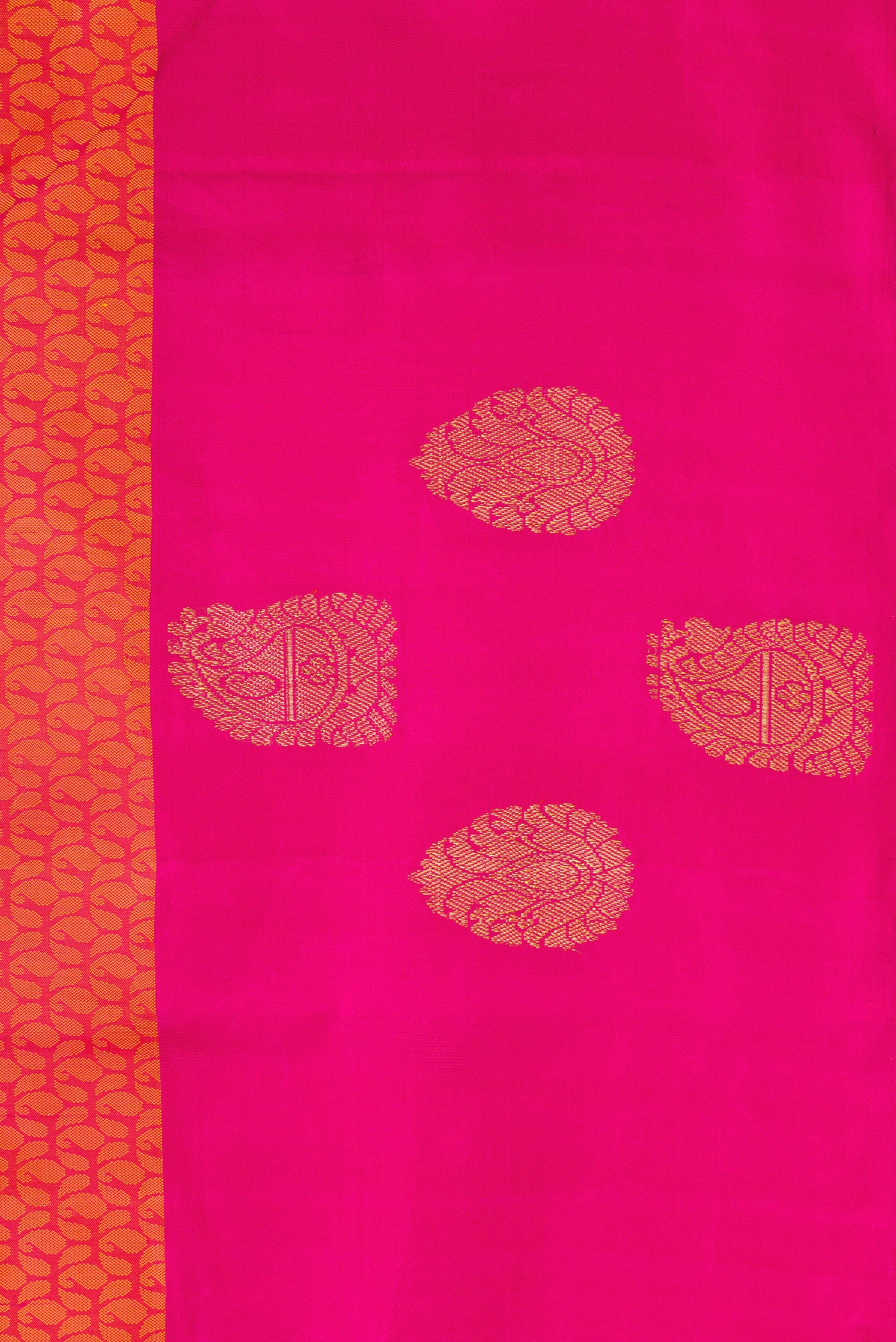 Border image of Coral Dual Tone Kanjivaram Silk Saree with Jacquard design on the body and Fancy Border. 