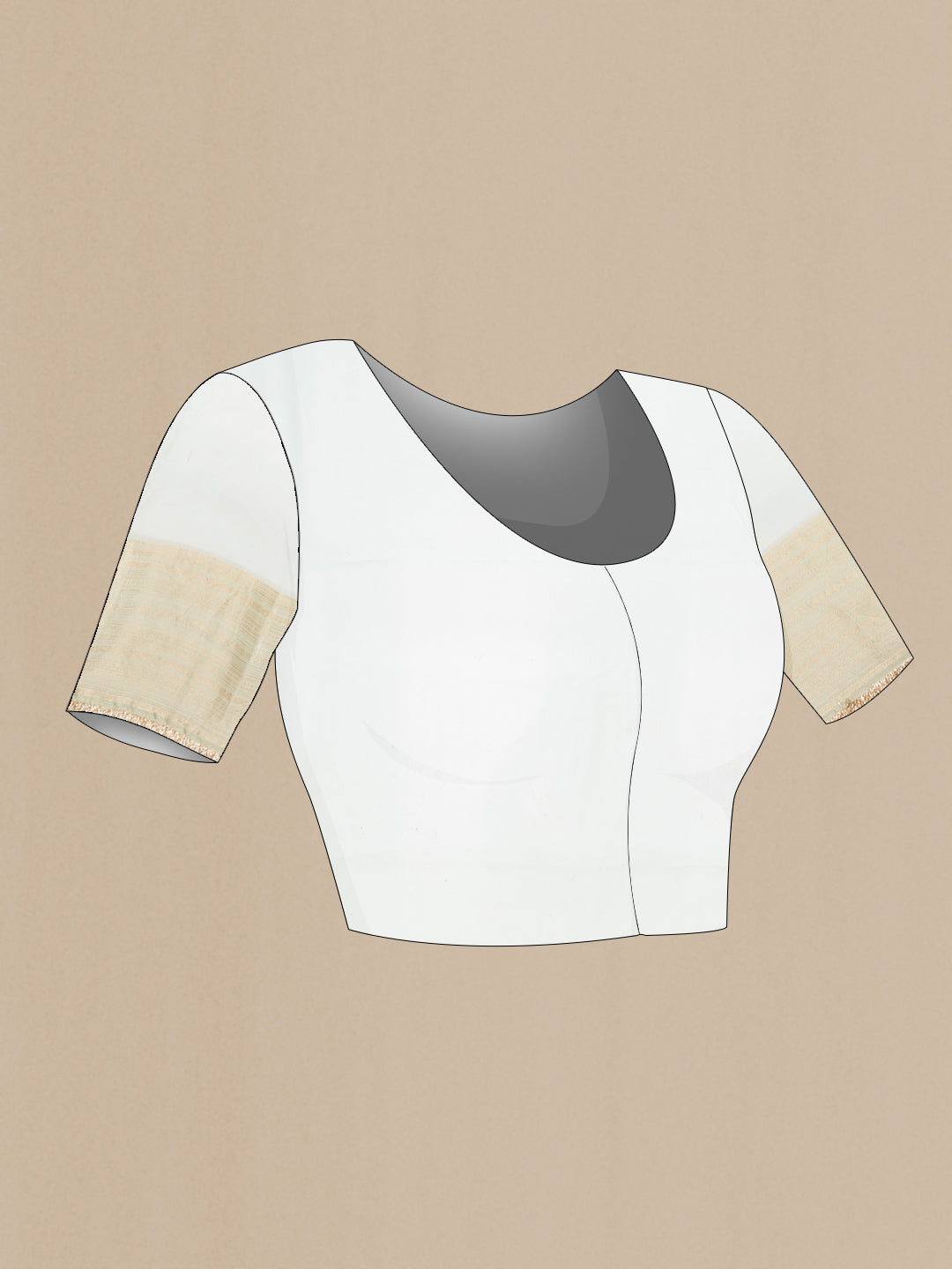 Close up image of the blouse of Light Green Dual Tone Organza Silk Saree with Embroidery on the body and Zari Border. 