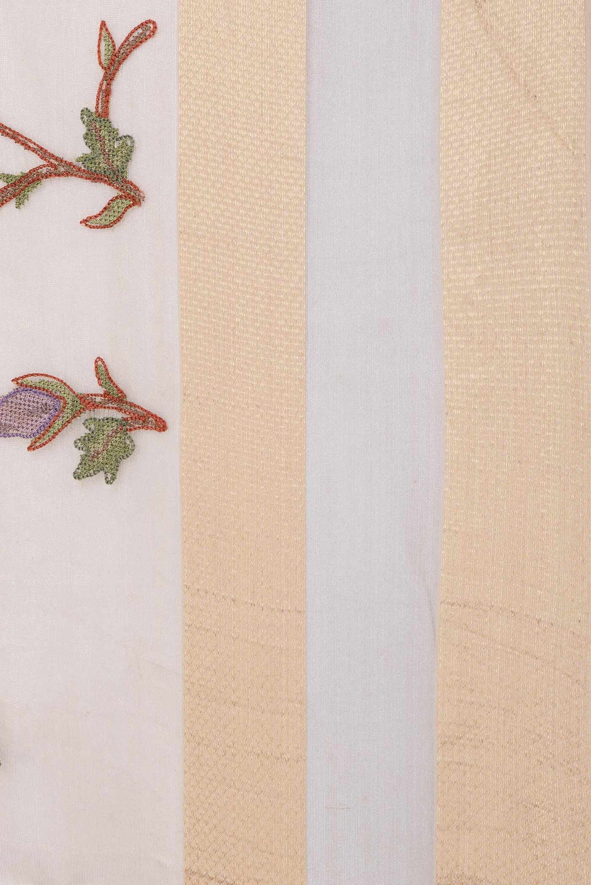 Border image of Beige Dual Tone Organza Silk Saree with Embroidery on the body and Embroidery Border