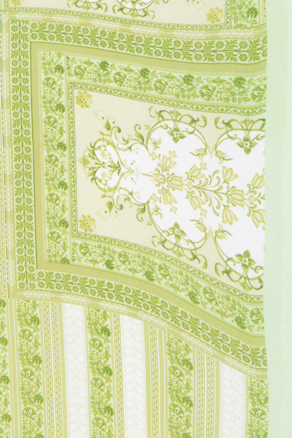 Border image of Pista Green Dual Tone Mysore Crepe Saree with Printed design on the body and Printed Border