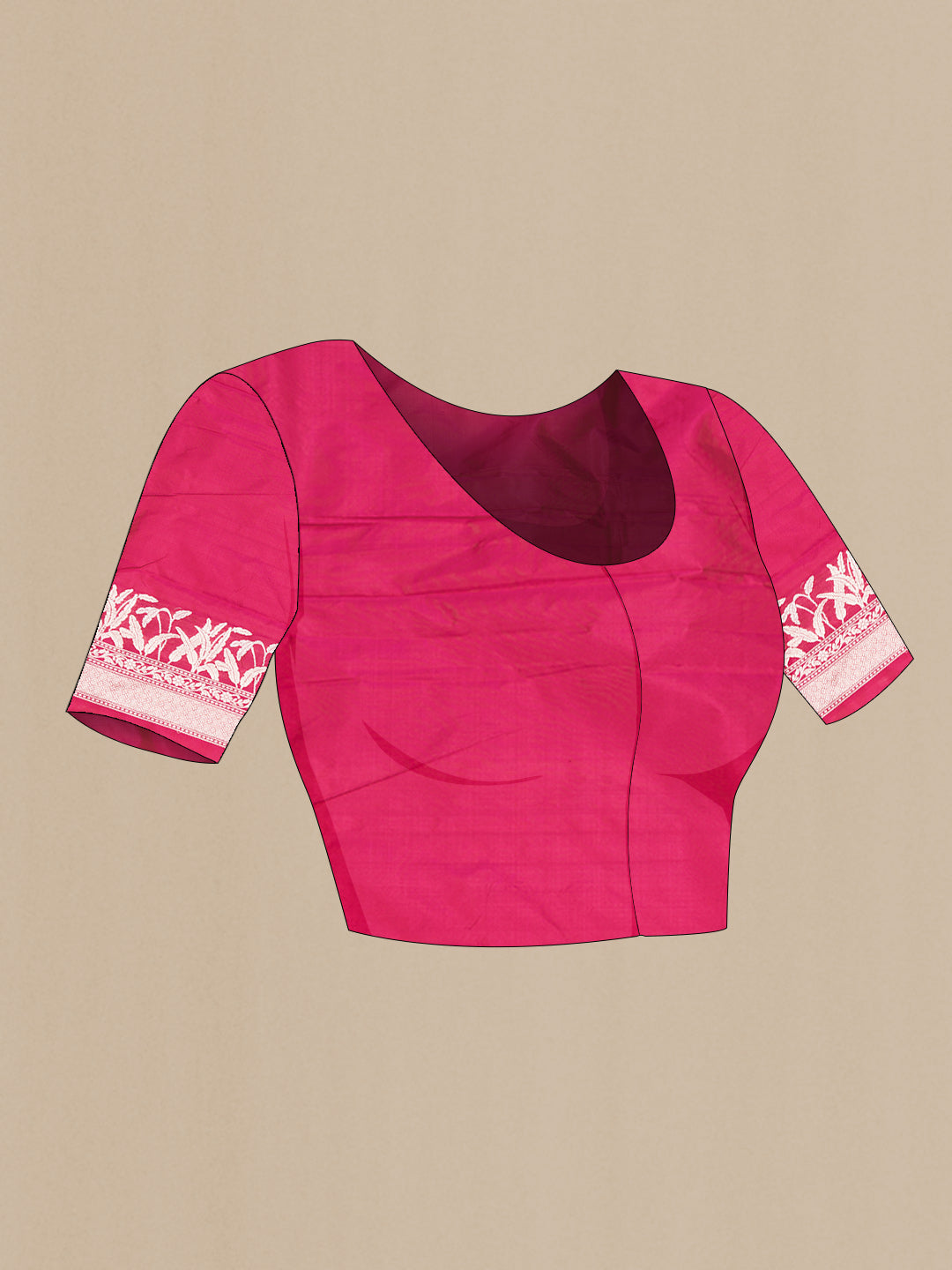 Close up image of the blouse of Red Dual Tone Banarasi Silk Saree with Zari Butta on the body and Zari Border