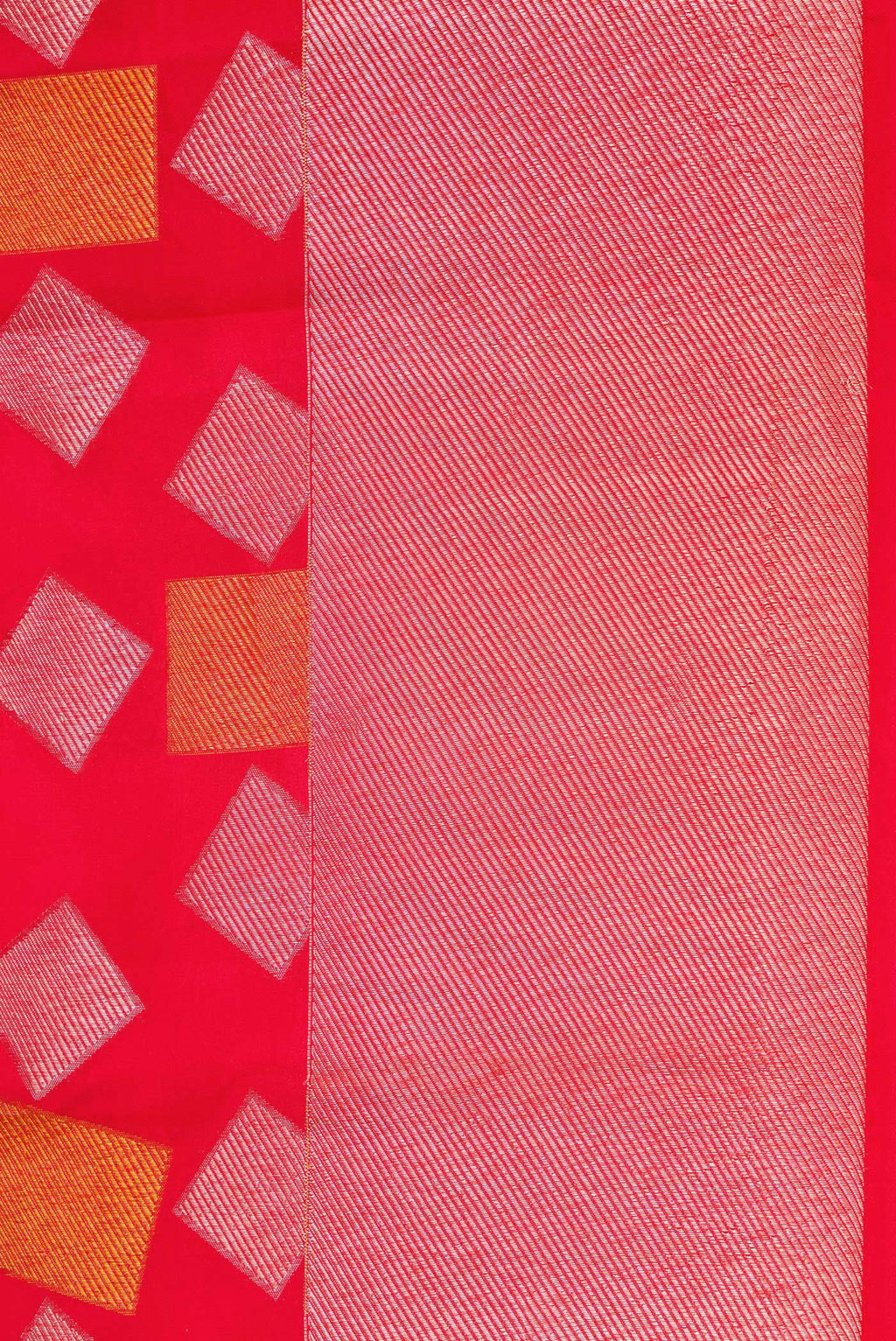 Border image of Red Dual Tone Kanchipuram Silk Saree with Zari Brocade on the body and Zari Border. 