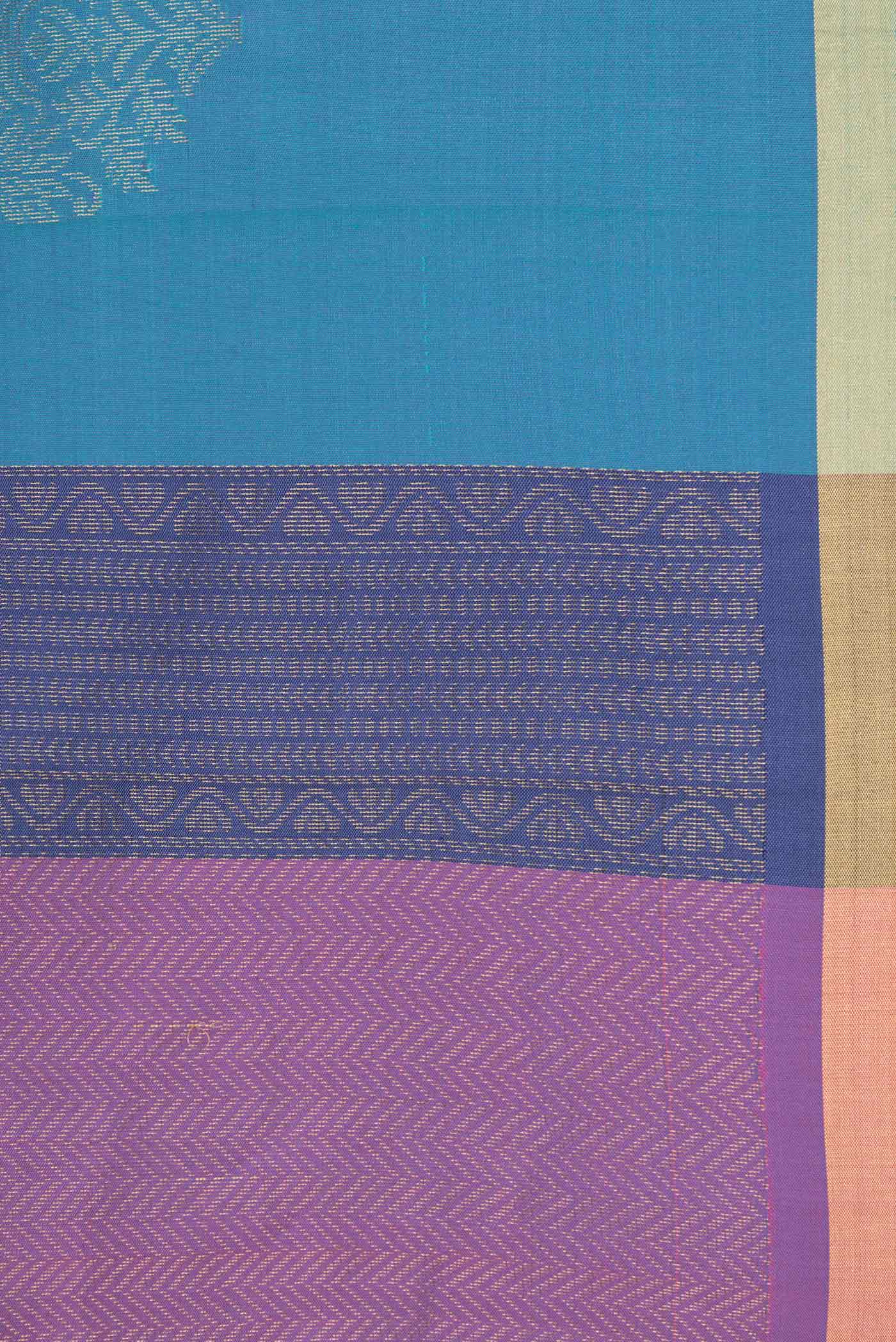 Border image of Lavender Dual Tone Soft Silk Saree with Zari Butta on the body and Thin Zari Line. 