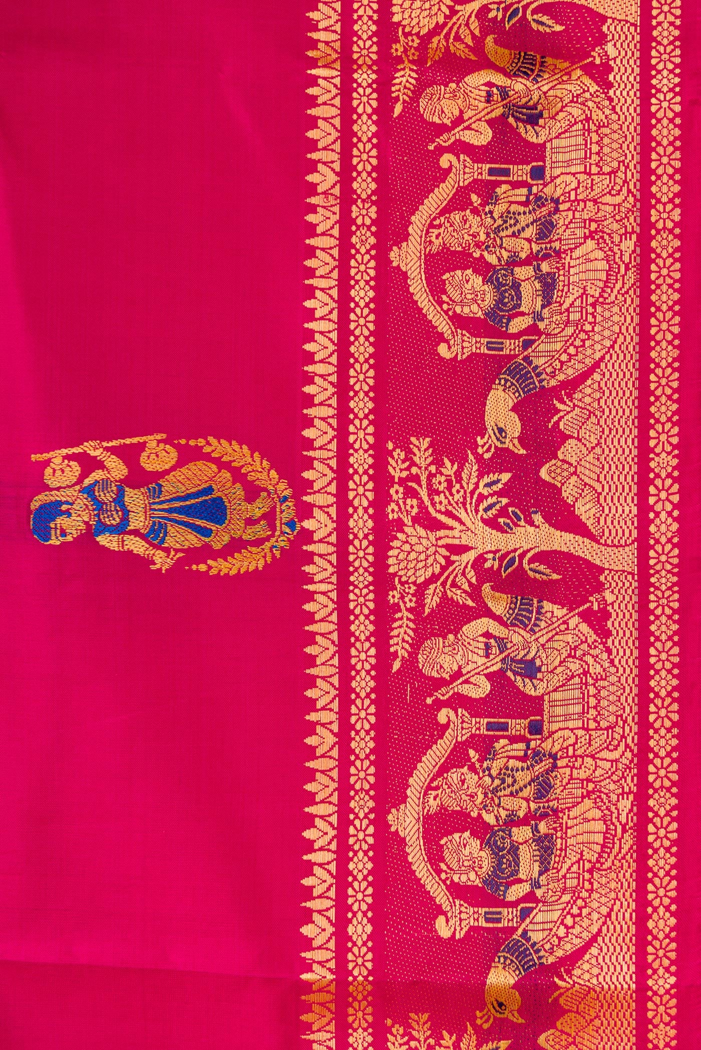 Border image of Pink Dual Tone Baluchari Silk Saree with Thread Butta on the body and Thread Border. 