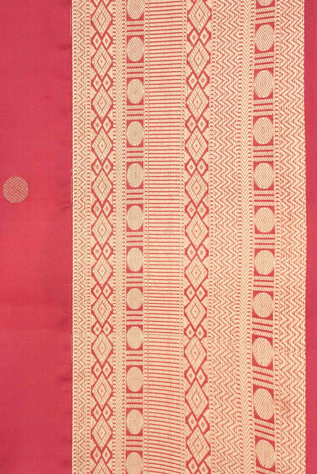 Border image of Red Dual Tone Soft Silk Saree with Zari Butta on the body and Zari Border. 