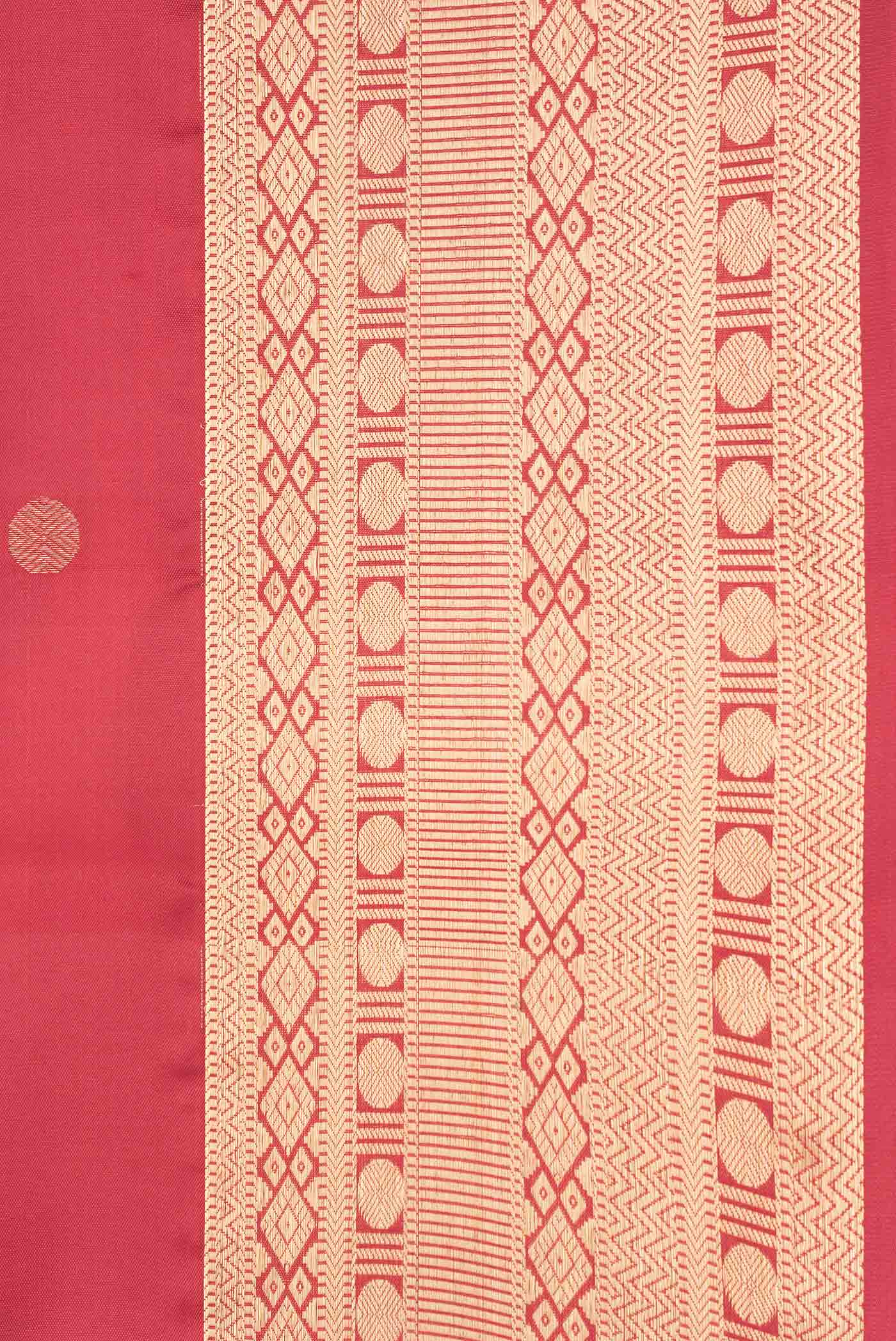 Border image of Red Dual Tone Soft Silk Saree with Zari Butta on the body and Zari Border. 