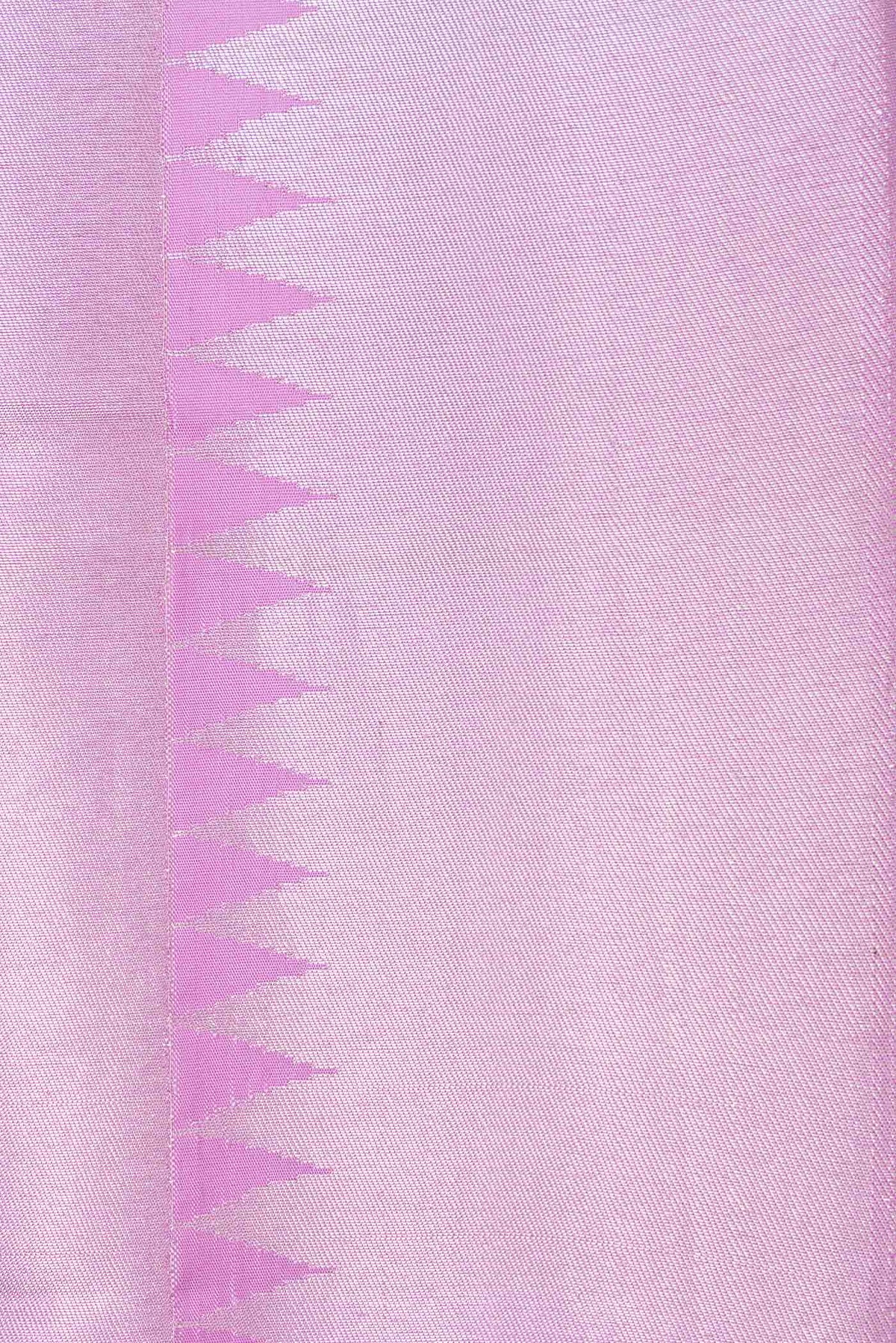 Border image of Pink Dual Tone Kanchipuram Saree with Zari Brocade on the body and Zari Border