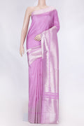 Pink Dual Tone Kanchipuram Saree with Zari Brocade on the body and Zari Border displayed on a mannequin