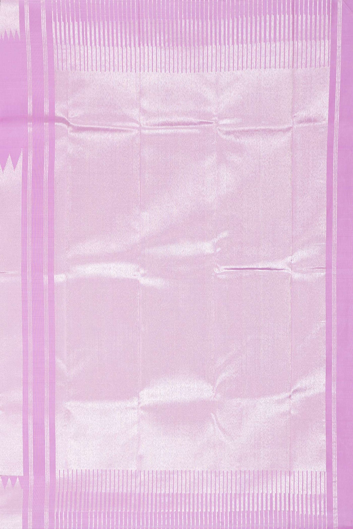 Close up image of the pallu of Pink Dual Tone Kanchipuram Saree with Zari Brocade on the body and Zari Border