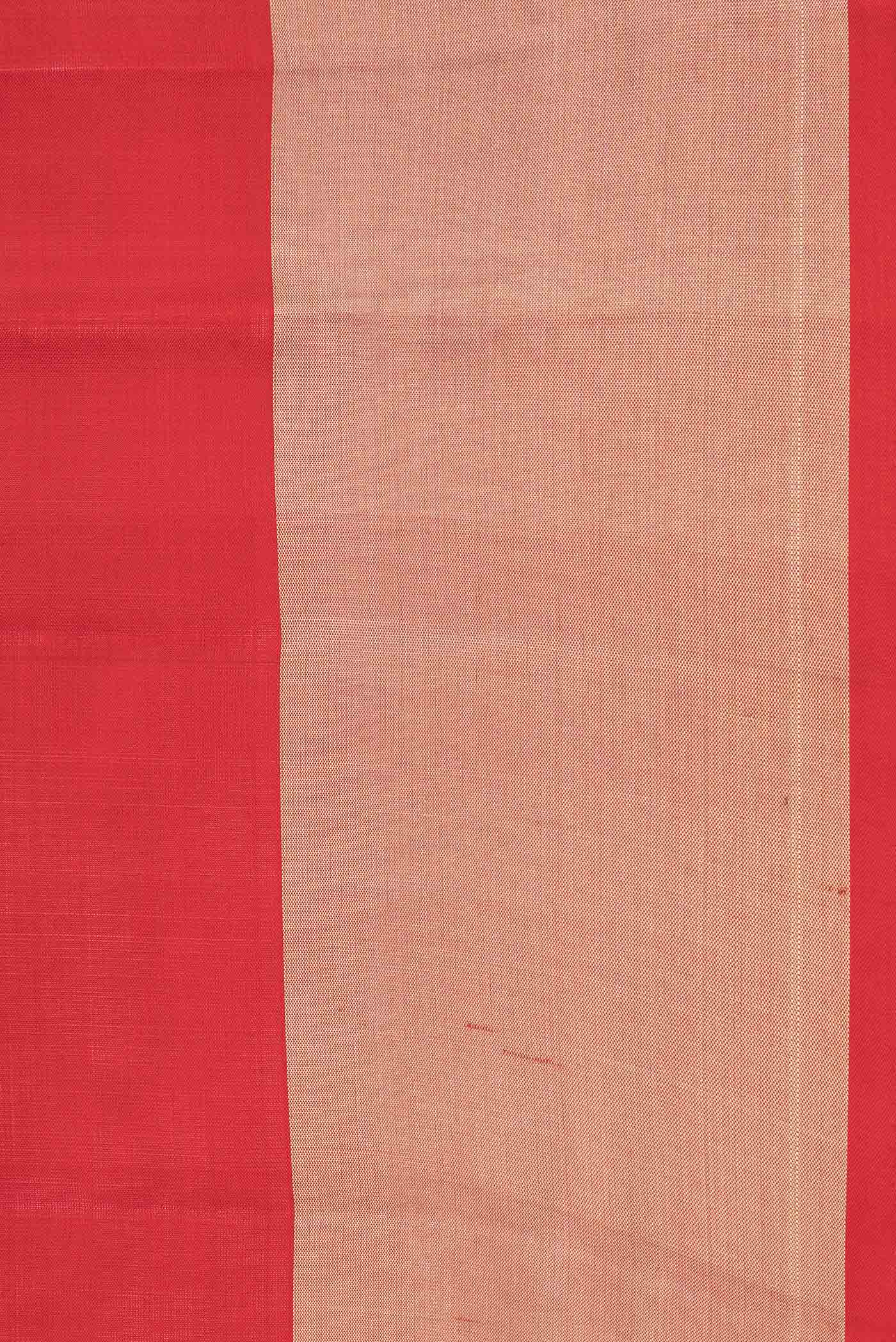 Border image of Red Dual Tone Soft Silk Saree with Zari Butta on the body and Zari Border. 