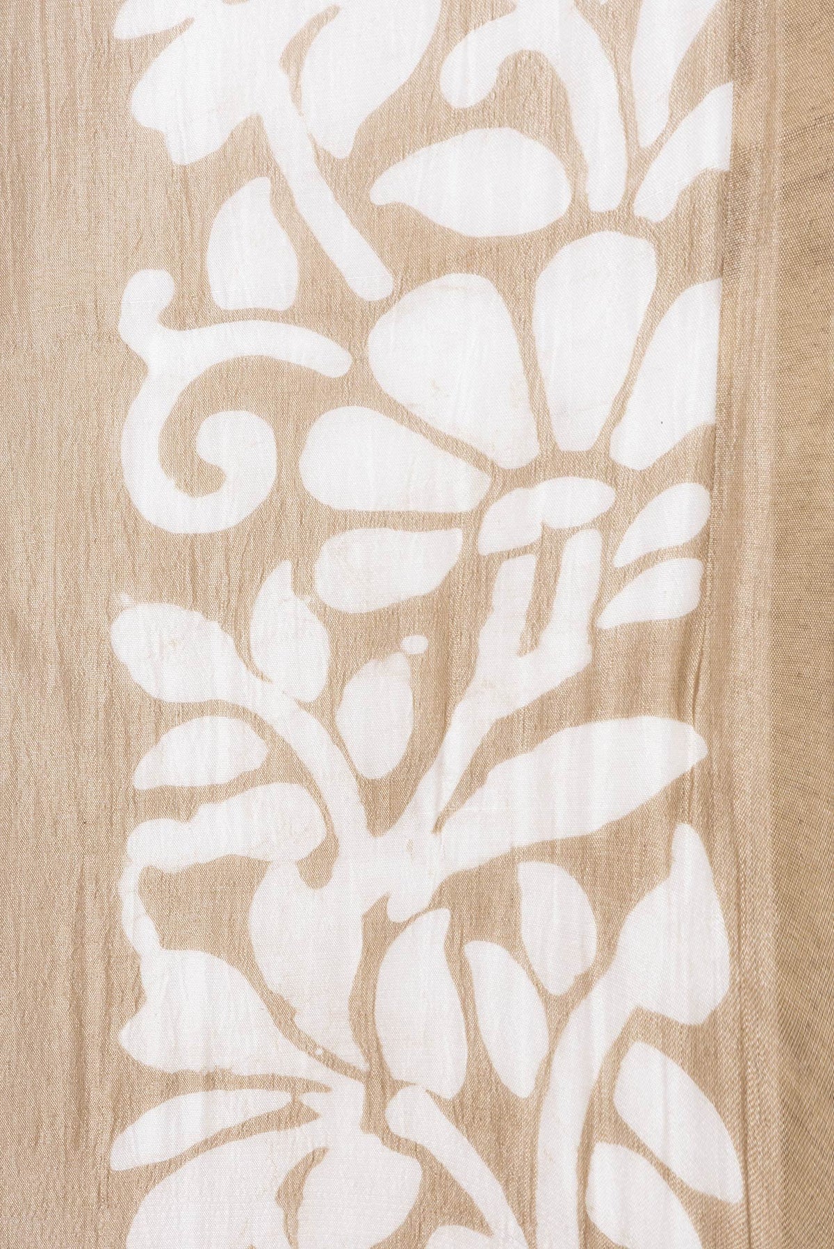Border image of Beige Dual Tone Tussar Silk Saree with Printed design on the body and Printed Border. 