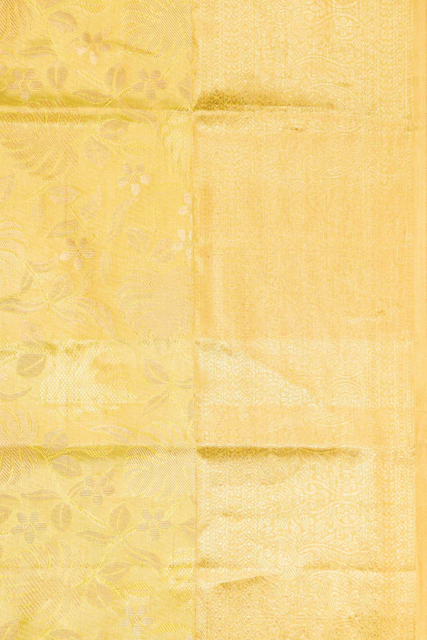 Border image of Green Dual Tone Kanchipuram Tissue Silk Saree with Zari Brocade on the body and Zari Border. 