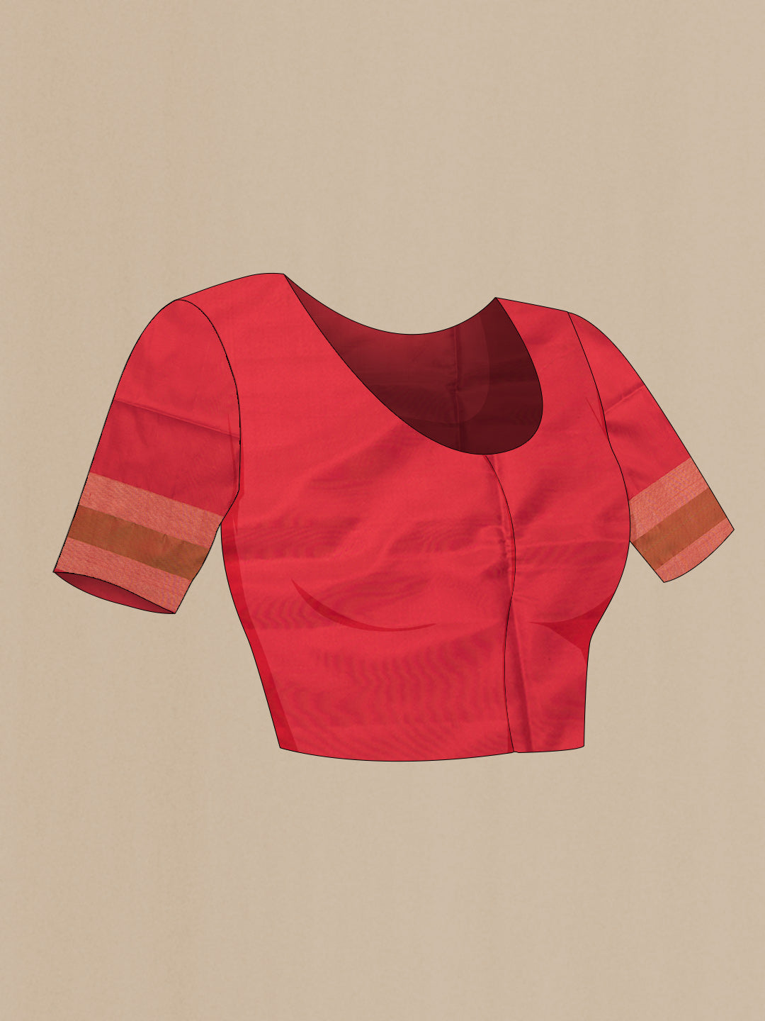 Close up image of the blouse of Green Dual Tone Soft Silk Saree with Zari Butta on the body and Zari Border. 