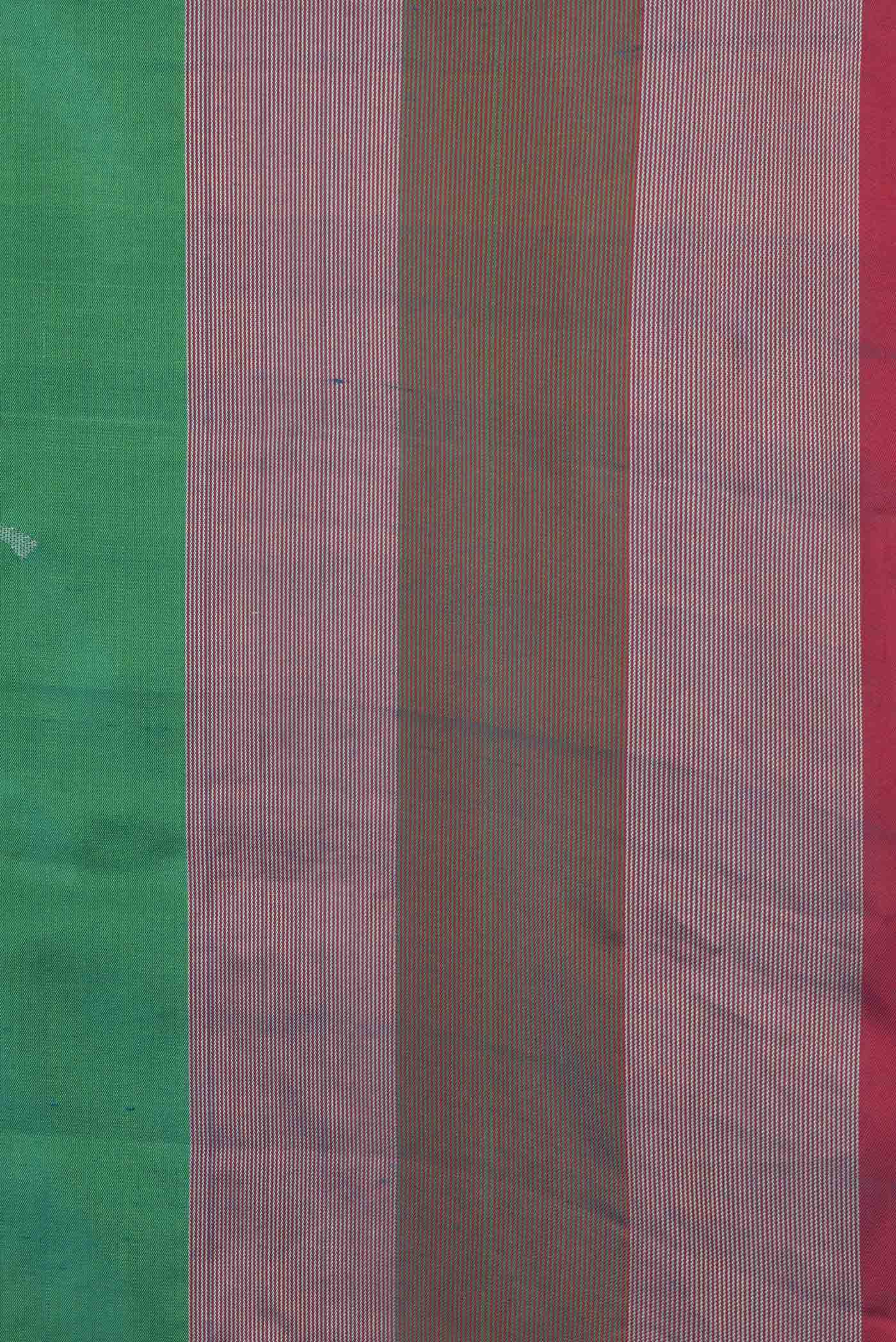 Border image of Green Dual Tone Soft Silk Saree with Zari Butta on the body and Zari Border. 