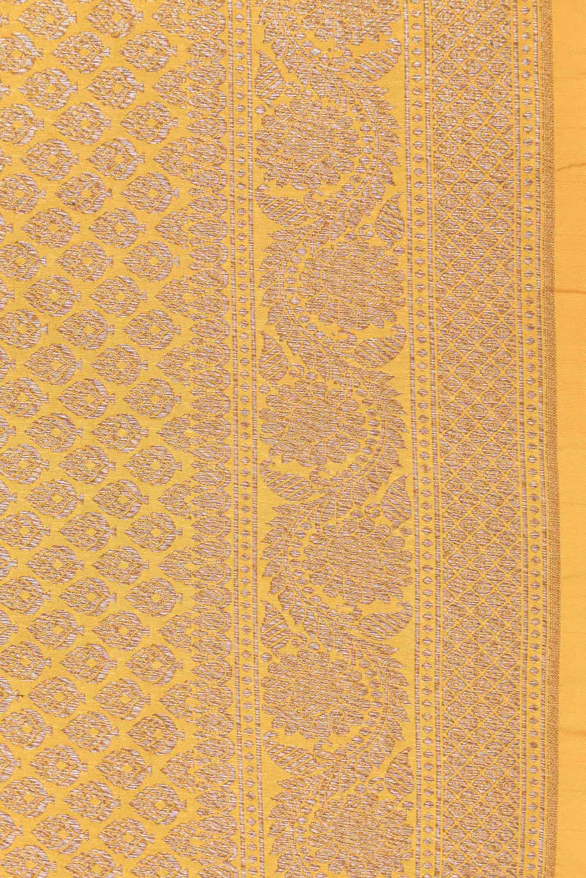 Border image of Mustard Dual Tone Banarasi Silk Saree with Zari Brocade on the body and Zari Border