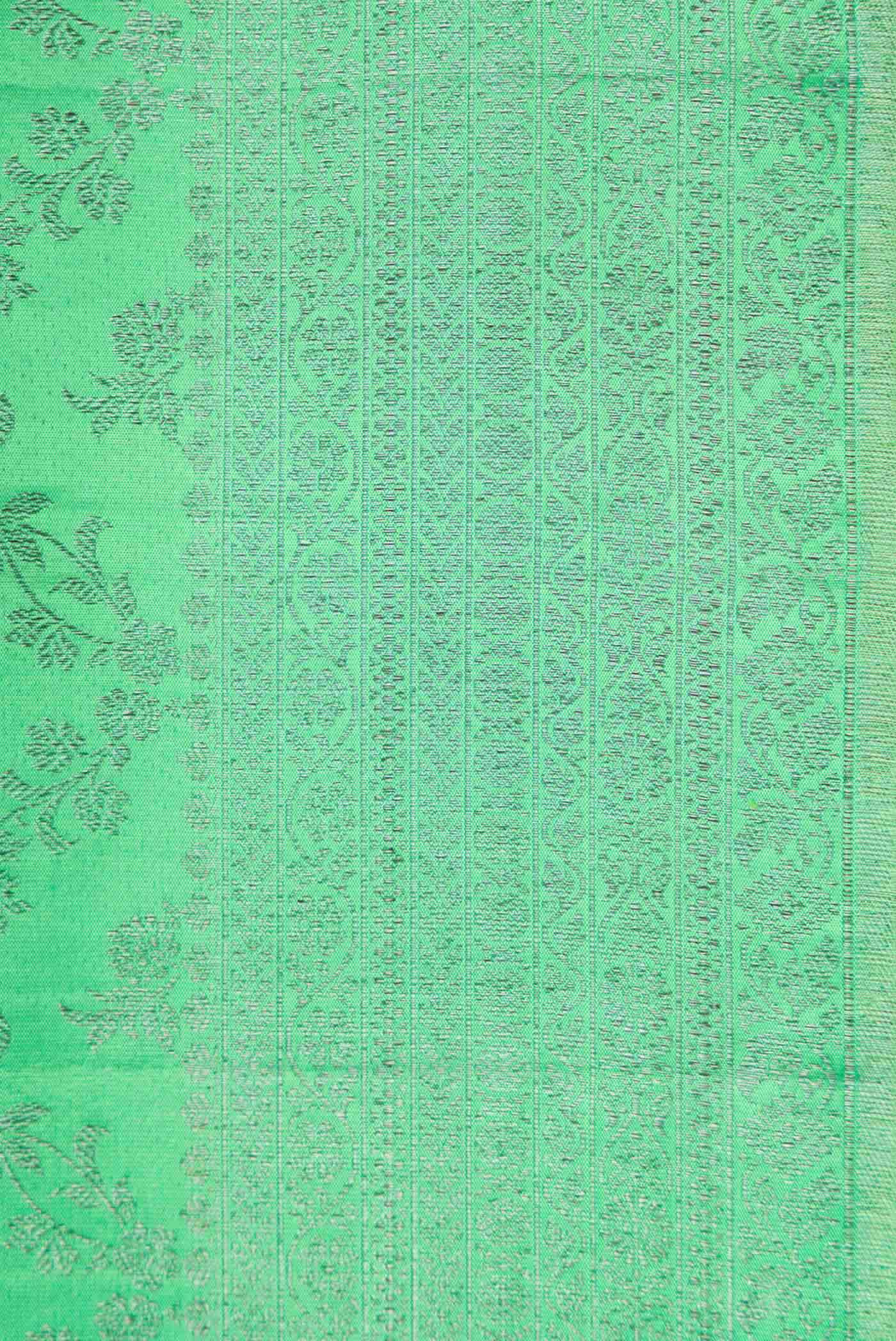Border image of Green Dual Tone Kanchipuram Silk Saree with Zari Brocade on the body and Zari Border