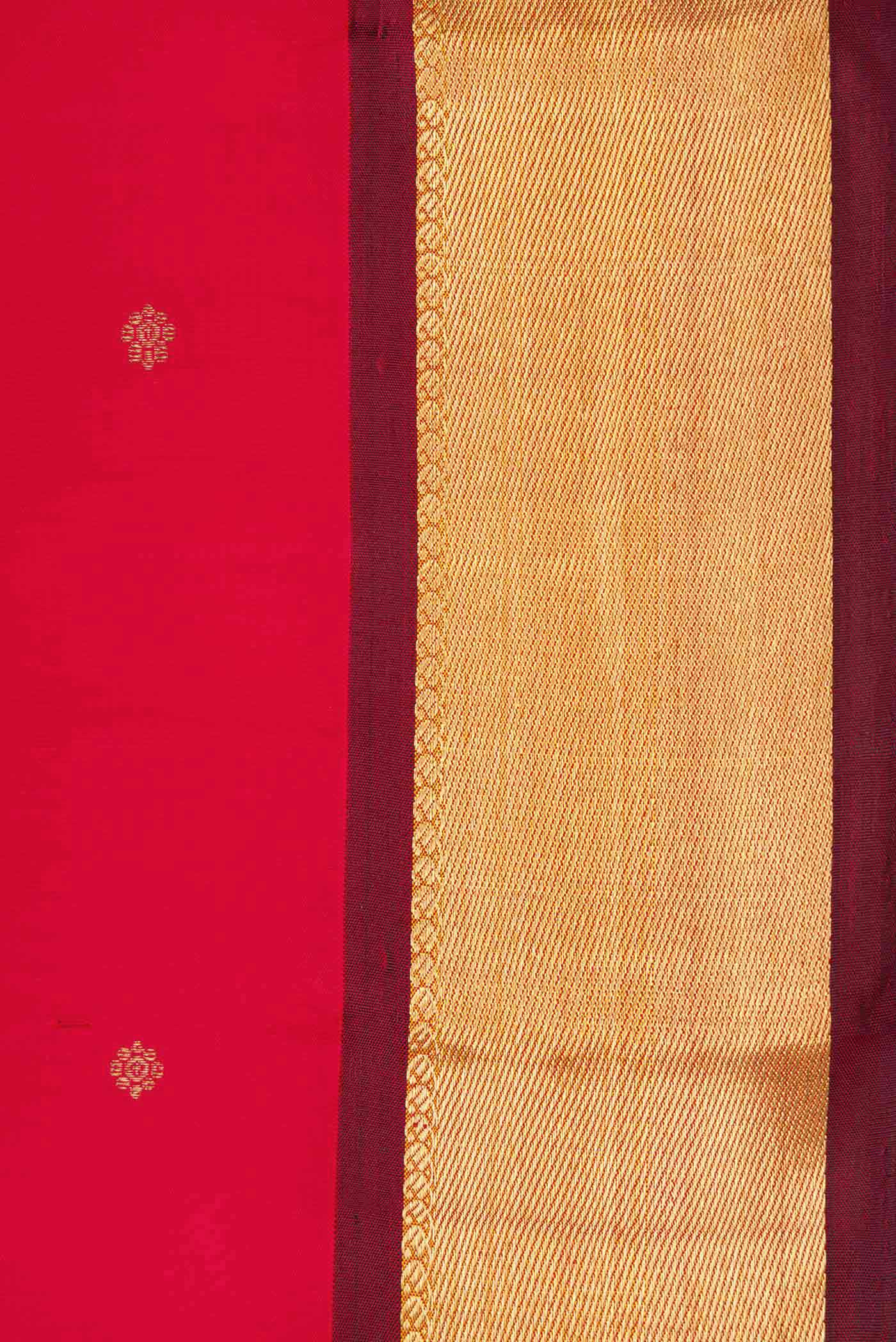 Border image of Pure Silk Pure Zari Pink Kanchipuram Saree with Zari Butta on the body and Zari Border