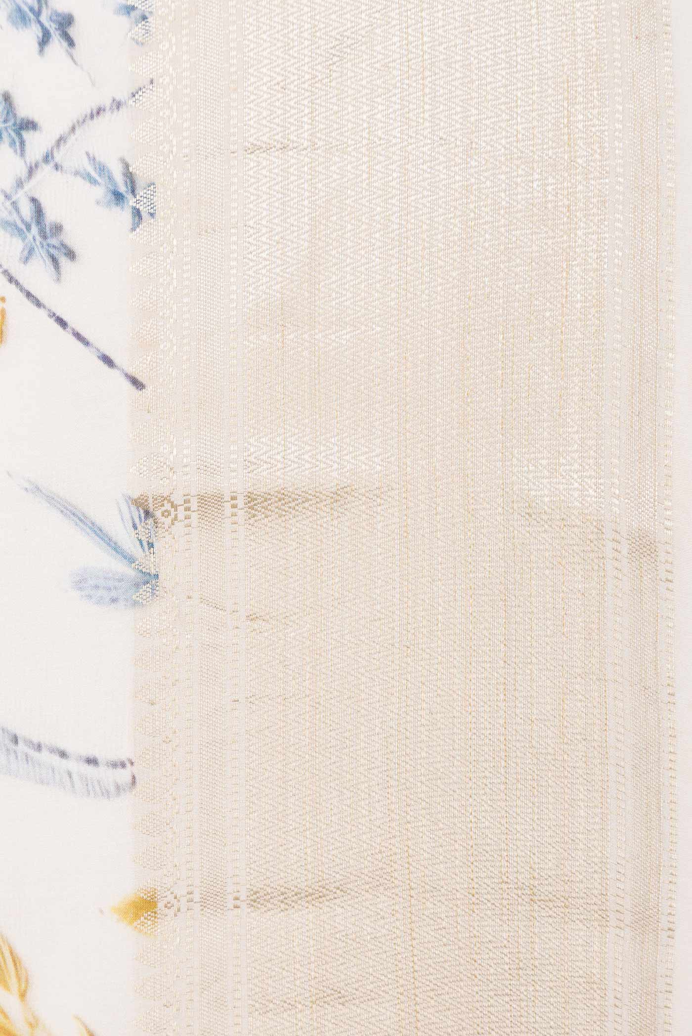 Border image of Beige Dual Tone Chanderi Silk SareePrinted design on the body and Zari Border