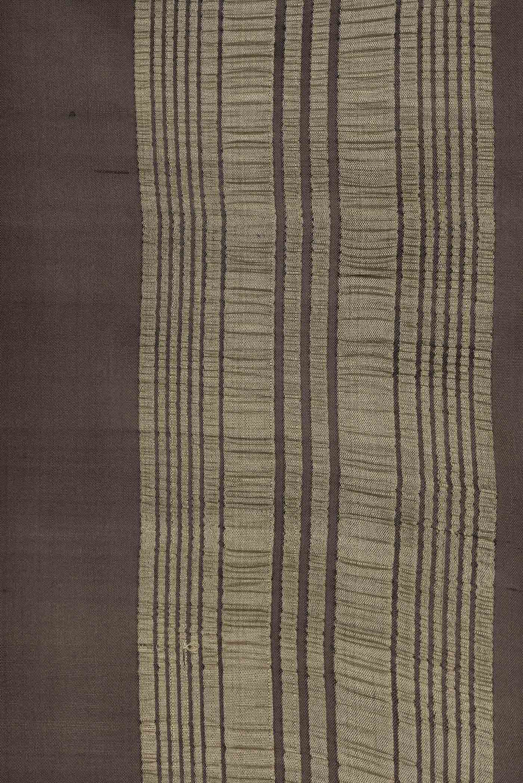 Border image of Coffee Brown Dual Tone Soft Silk Saree with Zari Butta on the body and Thread Border. 