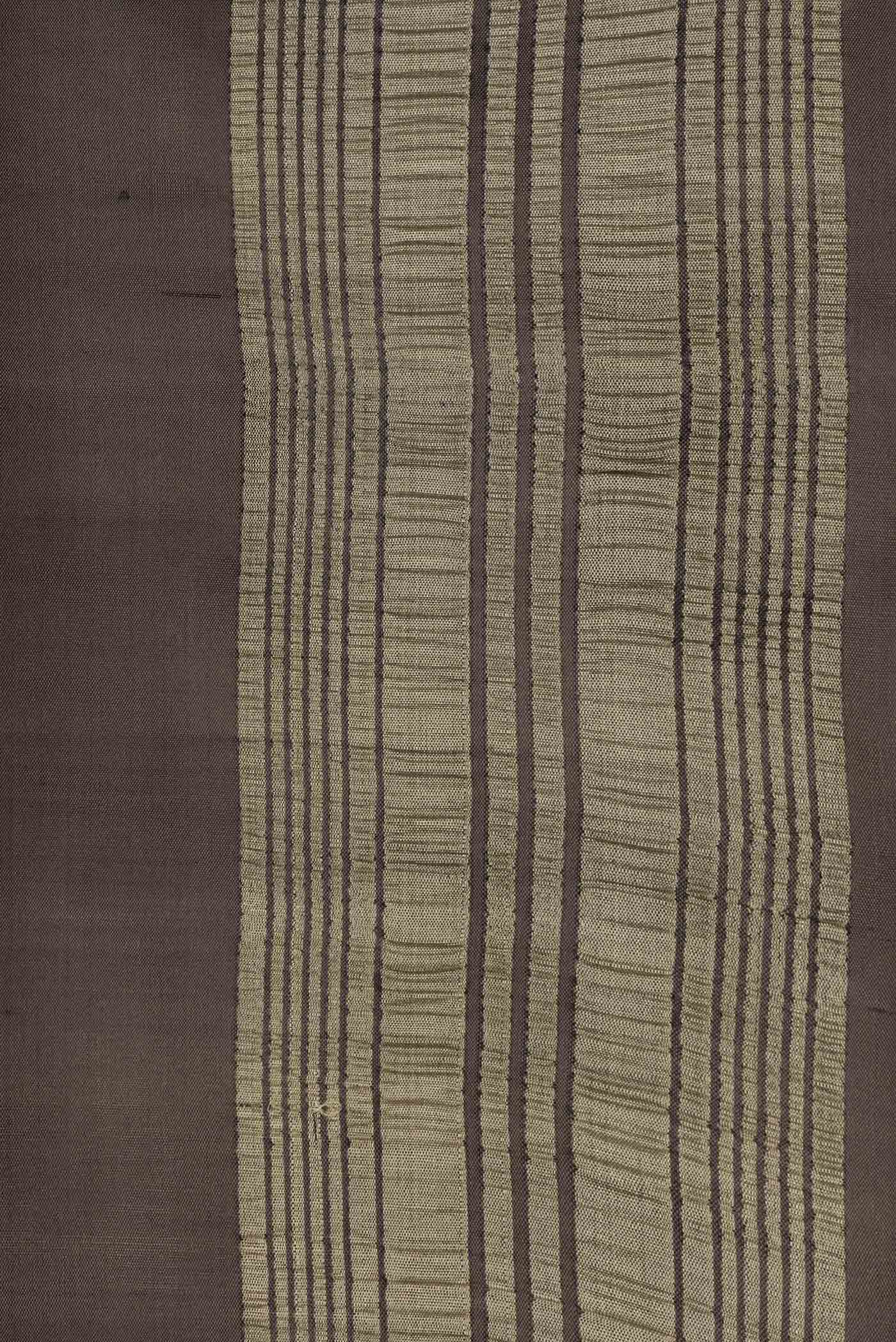 Border image of Coffee Brown Dual Tone Soft Silk Saree with Zari Butta on the body and Thread Border. 