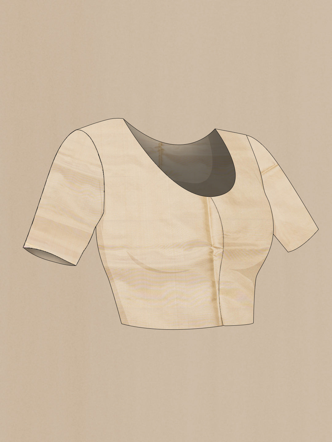 Close up image of the blouse of Pink Dual Tone Soft Silk Saree with Zari Butta on the body and Zari Border. 