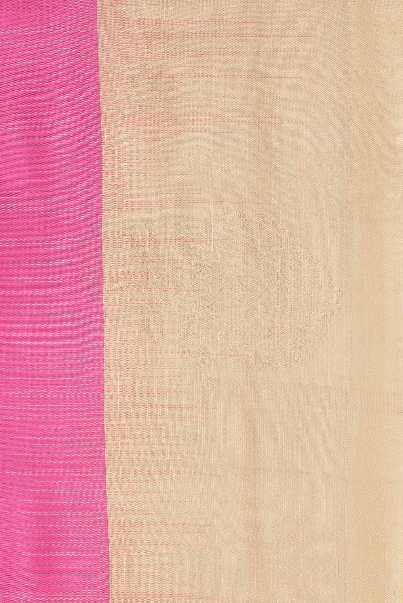 Border image of Pink Dual Tone Soft Silk Saree with Zari Butta on the body and Zari Border. 