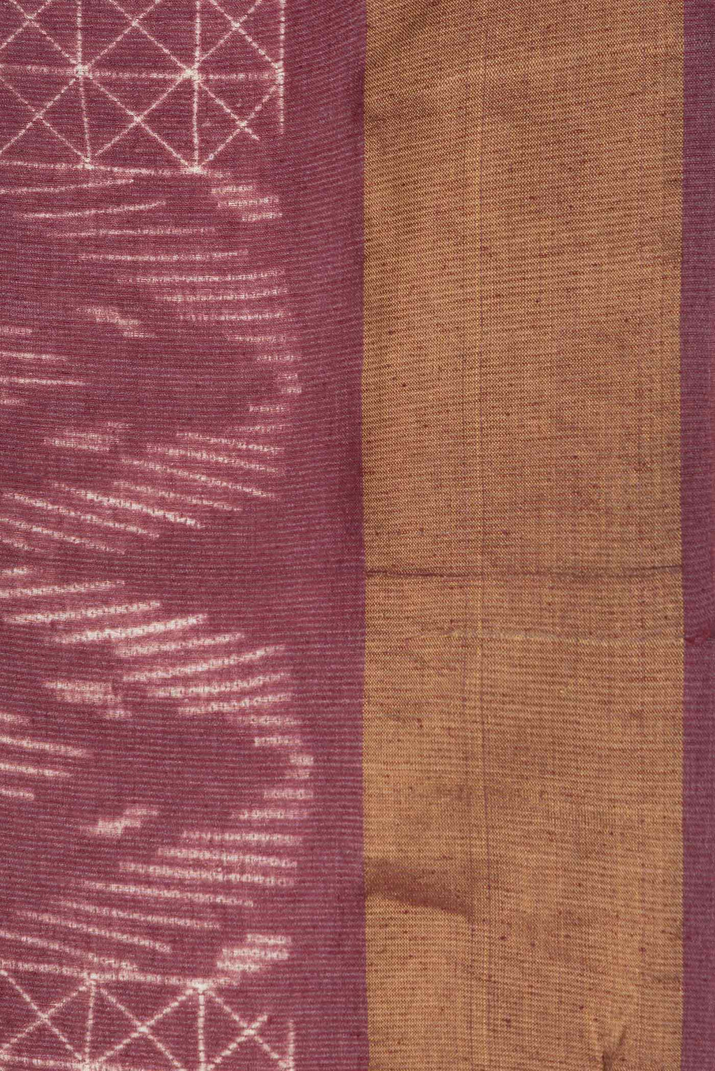 Border image of Brown Dual Tone Tussar Saree with Printed design on the body and Zari Border. 