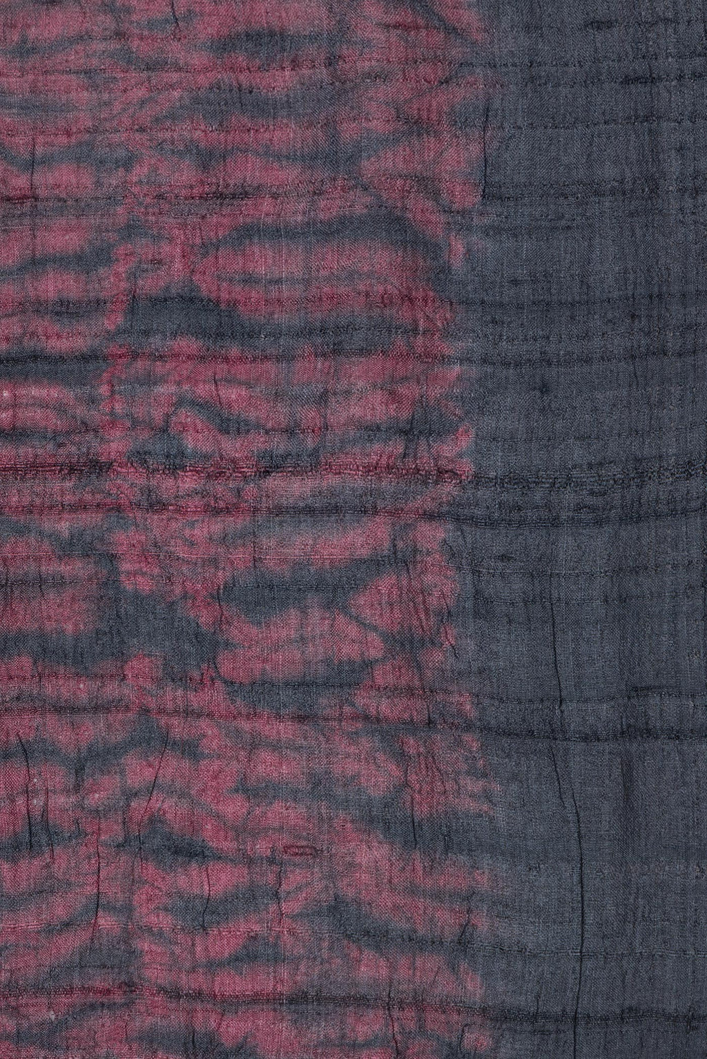 Border image of Maroon Dual Tone Tussar Silk Saree with Printed design on the body and Plain Border. 