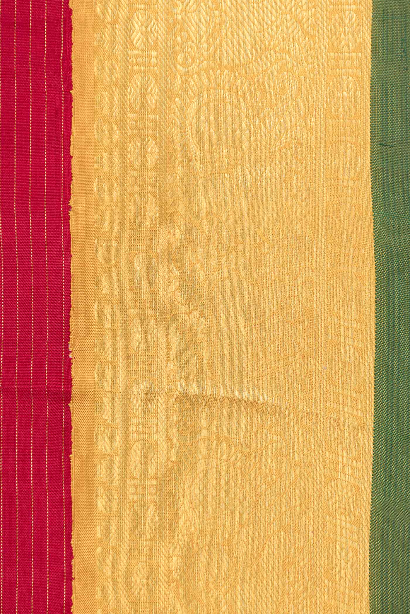 Border image of Maroon Dual Tone Kanchipuram Silk Saree with Stripes on the body and Zari Border