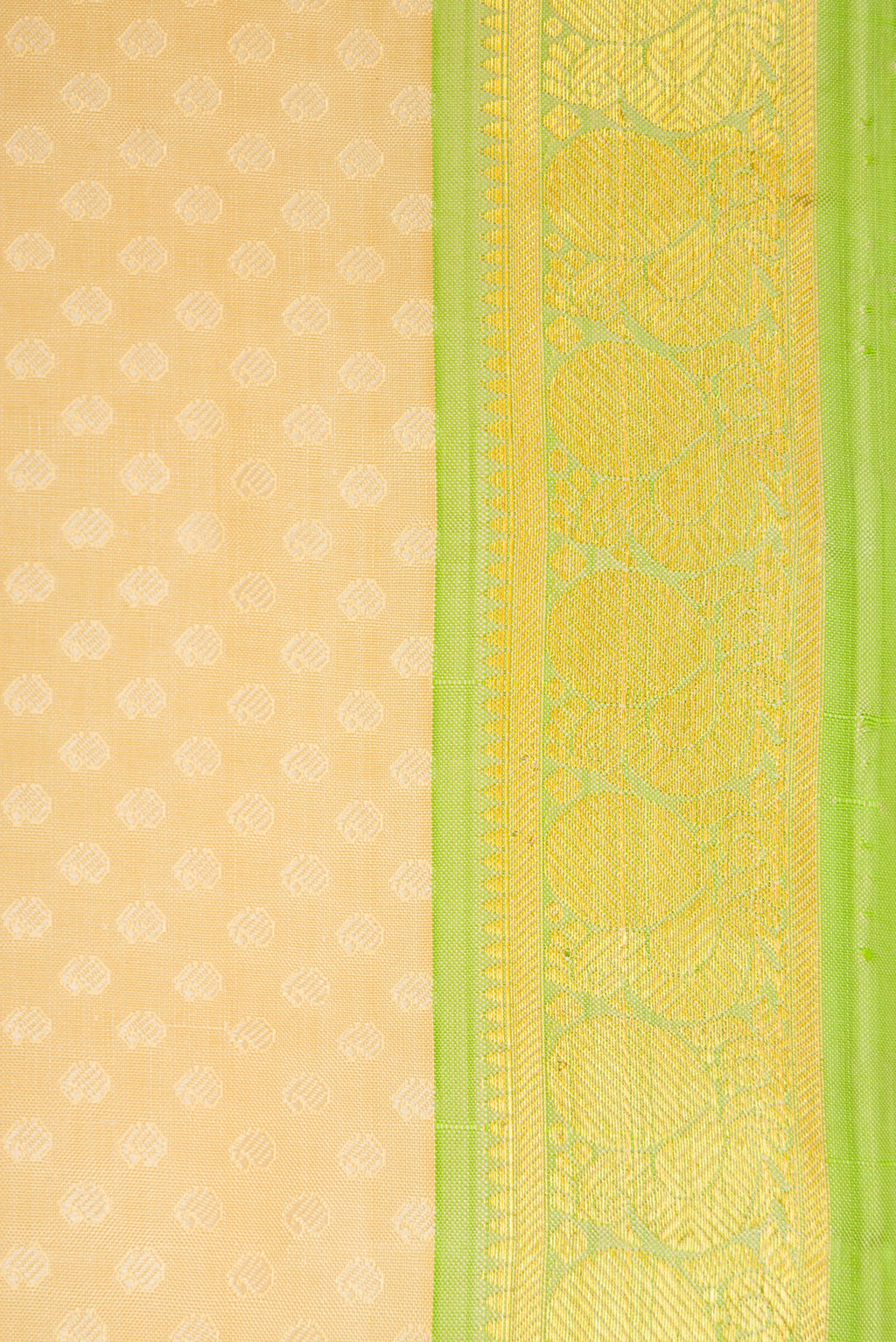 Border image of Sandal Dual Tone Kanchipuram Silk Saree with Jacquard design on the body and Zari Border. 
