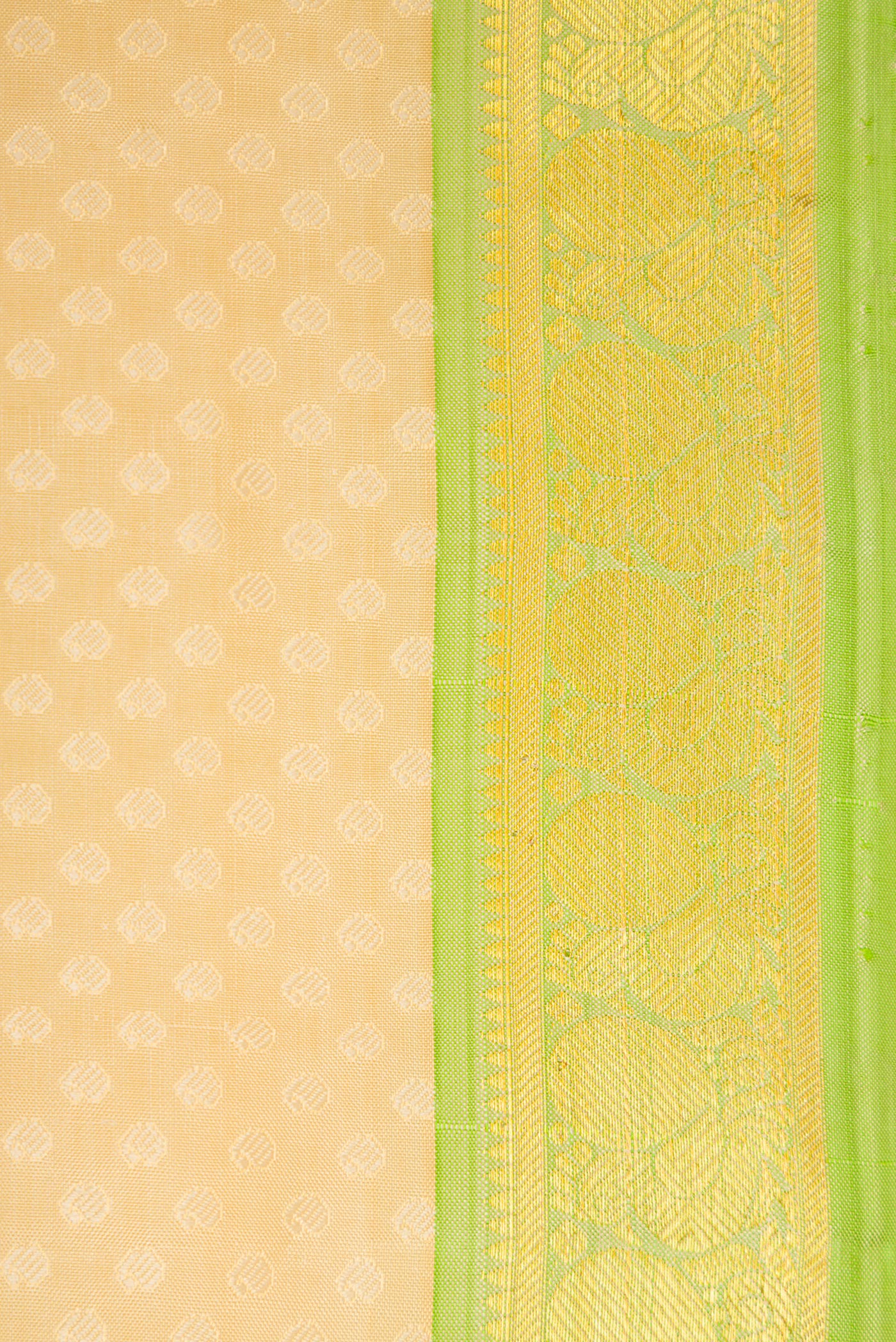 Border image of Sandal Dual Tone Kanchipuram Silk Saree with Jacquard design on the body and Zari Border. 