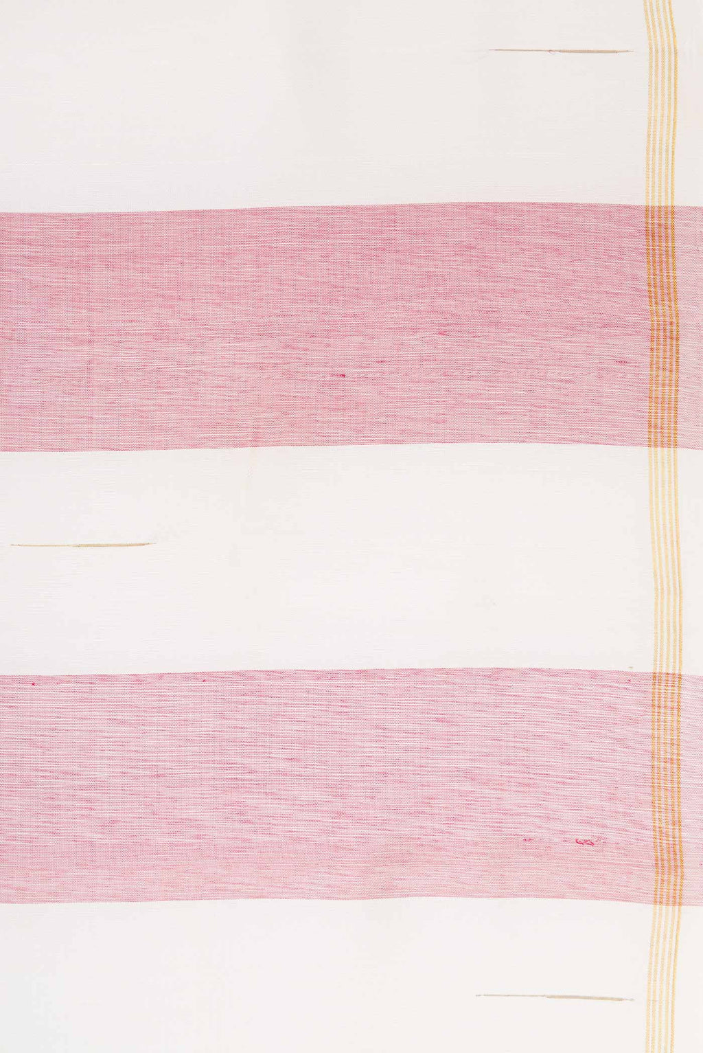 Border image of Off White and Maroon Color Kanjivaram Silk Saree with Stripes on the body and Thin Zari Line. 