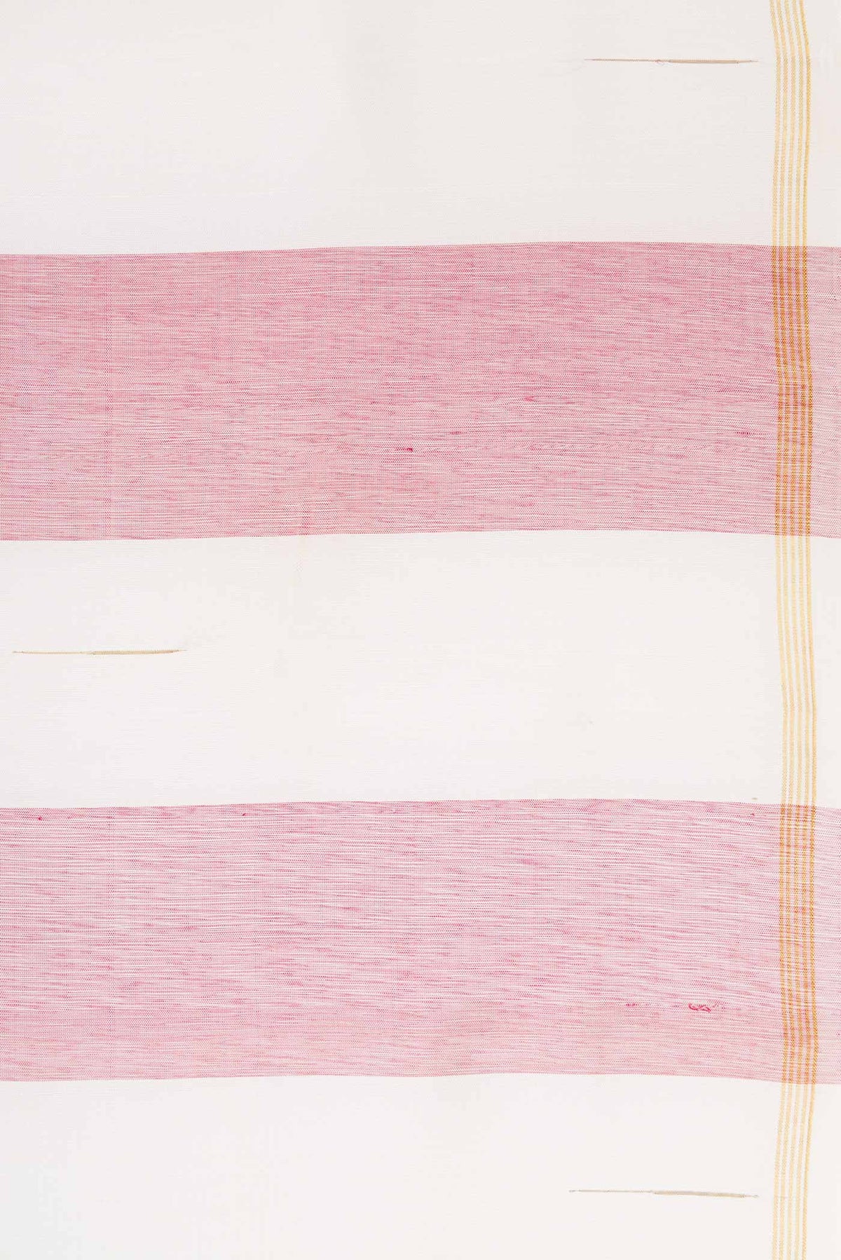 Border image of Off White and Maroon Color Kanjivaram Silk Saree with Stripes on the body and Thin Zari Line. 
