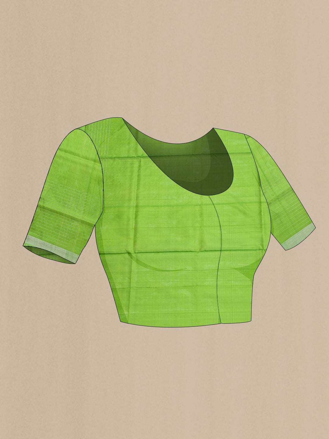 Close up image of the blouse of Maroon Dual Tone Uppada Silk Saree with Zari Butta on the body and Zari Border. 