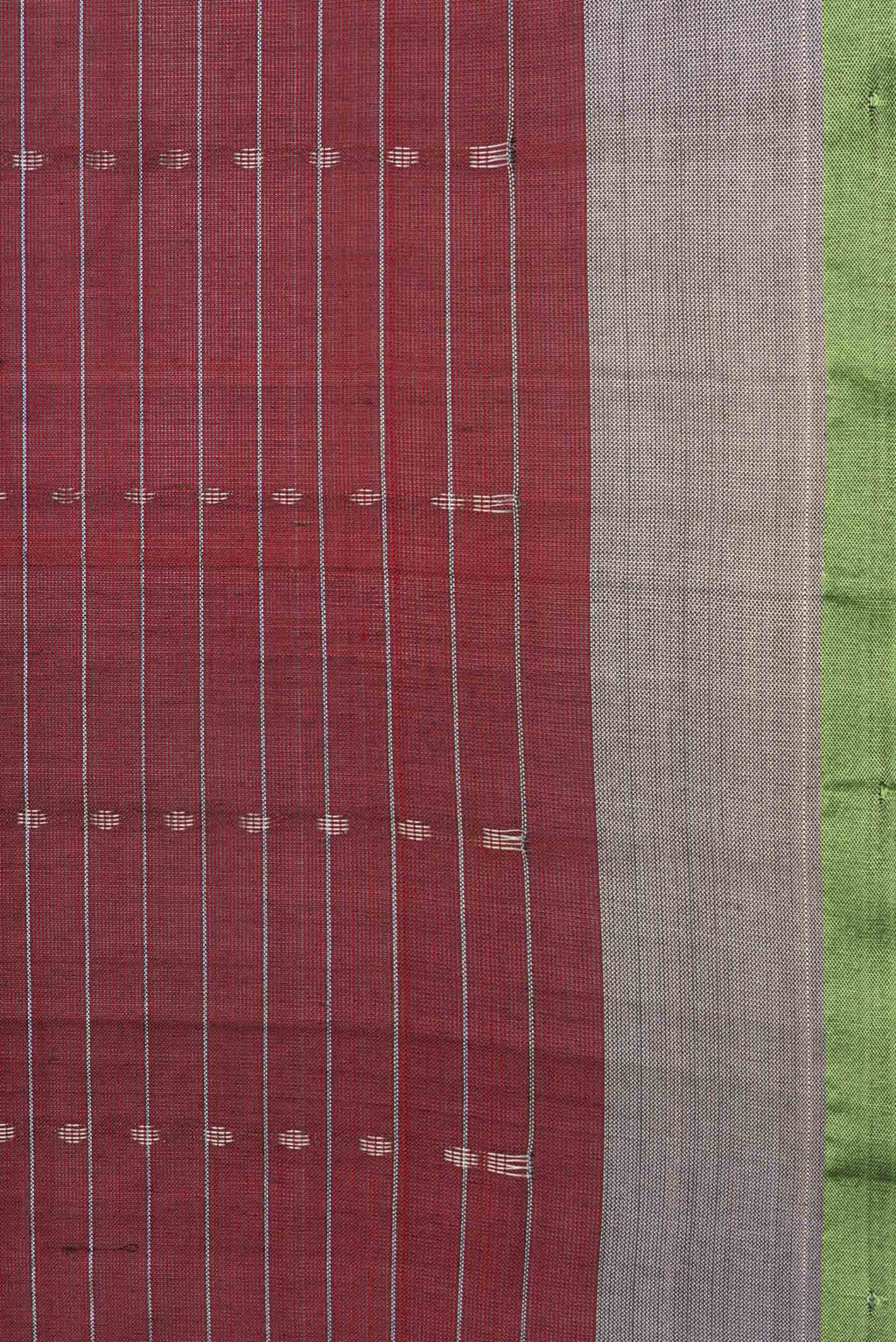 Border image of Maroon Dual Tone Uppada Silk Saree with Zari Butta on the body and Zari Border. 