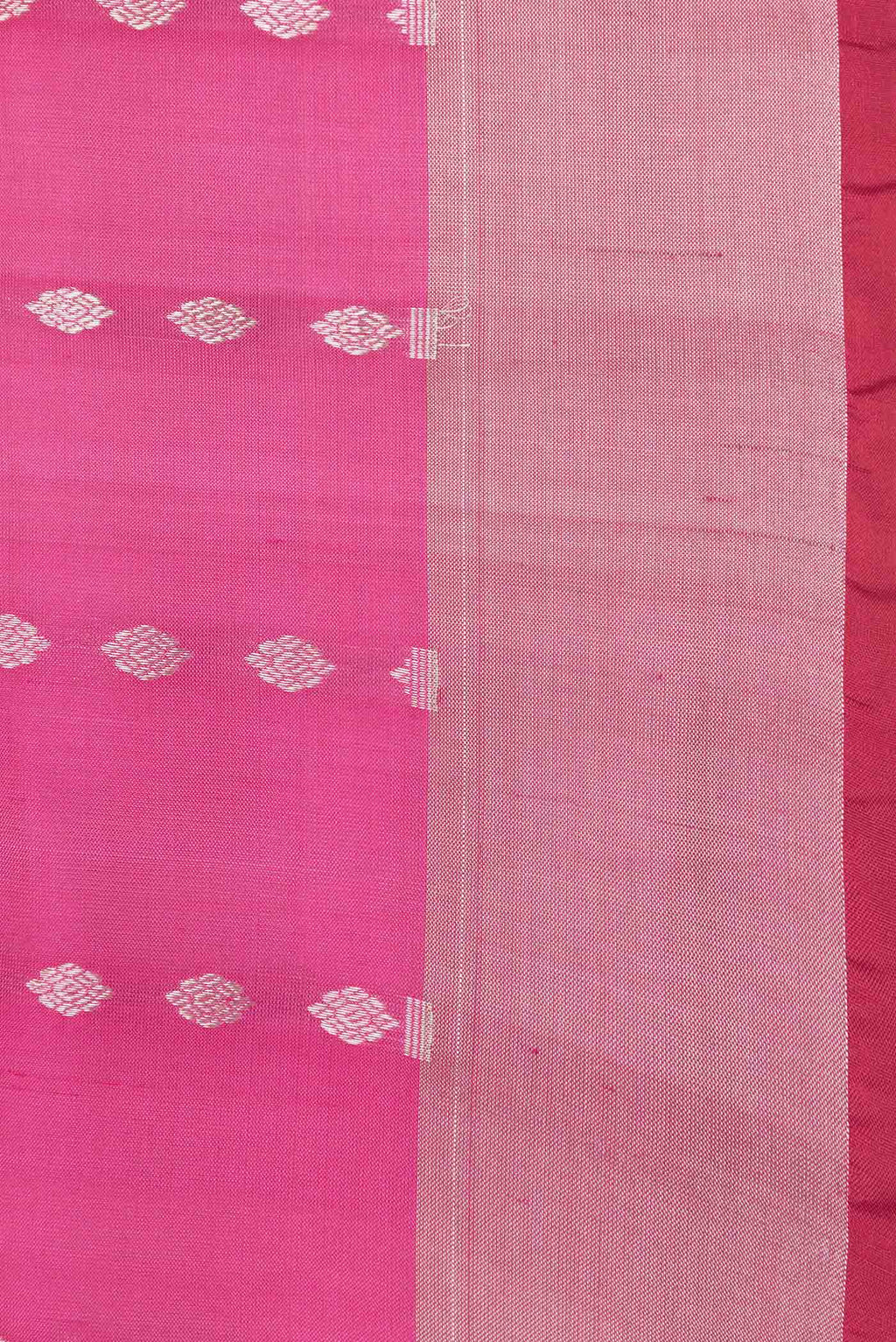 Border image of Pink Dual Tone Uppada Silk Saree with Zari And Thread Butta on the body and Zari Border