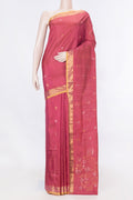 Dark Pink Dual Tone Uppada Silk Saree with Zari Brocade on the body and Zari Border displayed on a mannequin