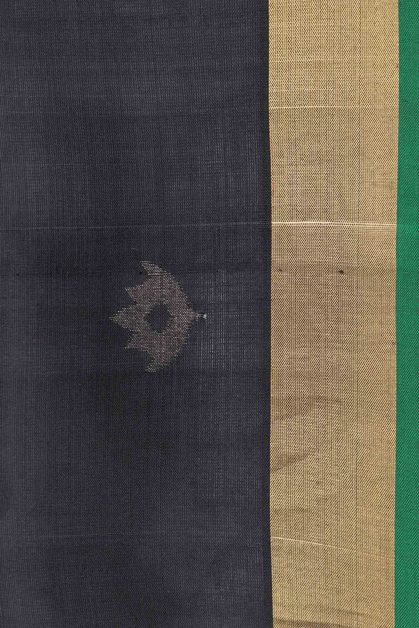 Border image of Black Dual Tone Uppada Silk Saree with Zari Butta on the body and Zari Border
