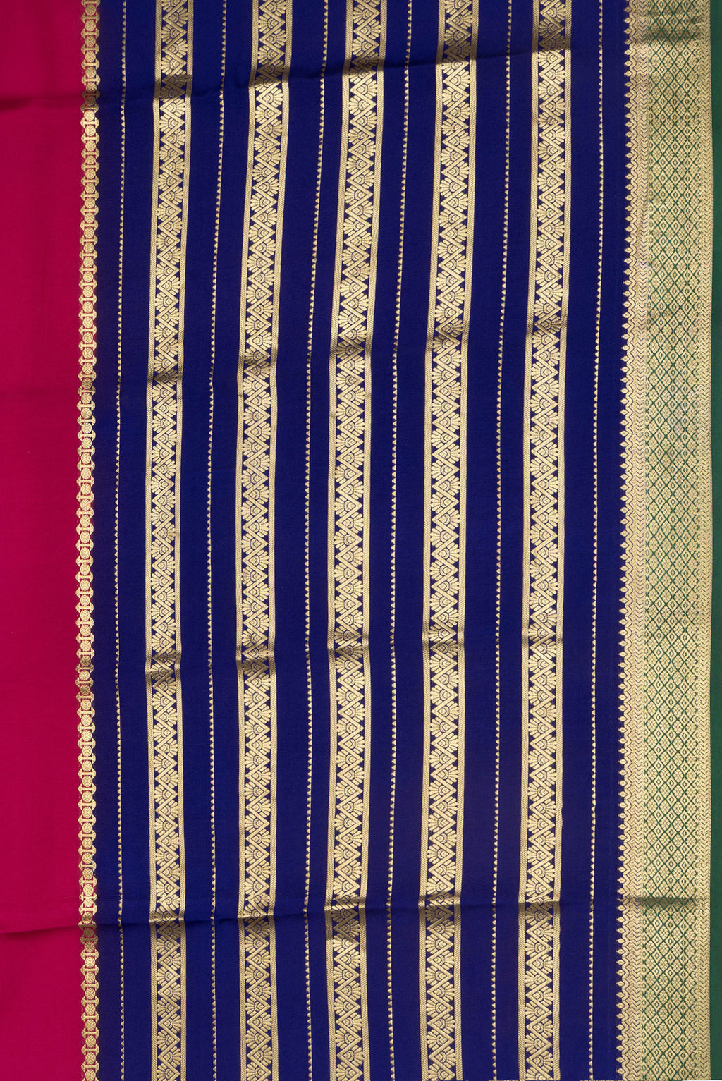 Border image of Pink Dual Tone Mysore Silk Saree with Plain Body and Zari Border. 