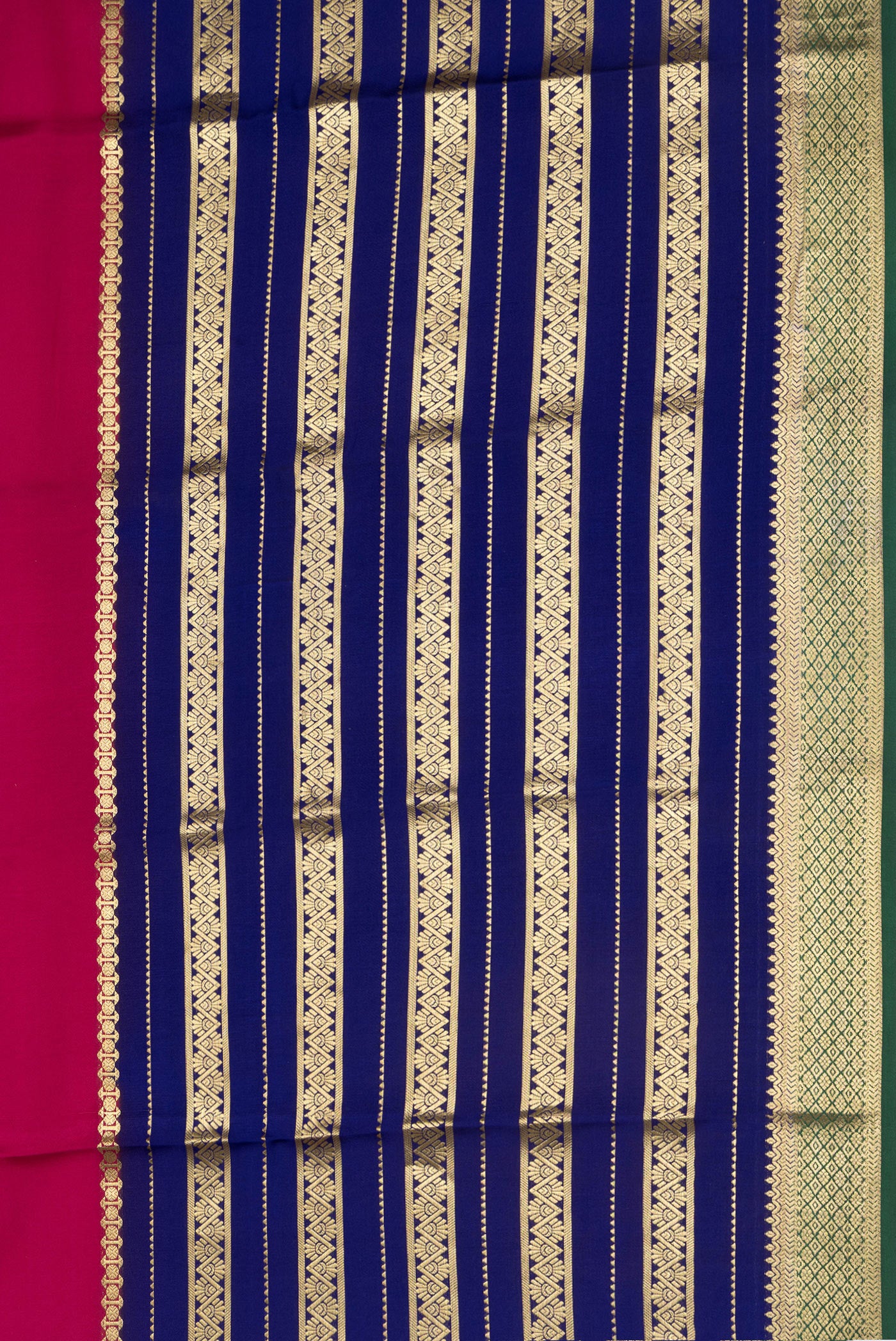 Border image of Pink Dual Tone Mysore Silk Saree with Plain Body and Zari Border. 