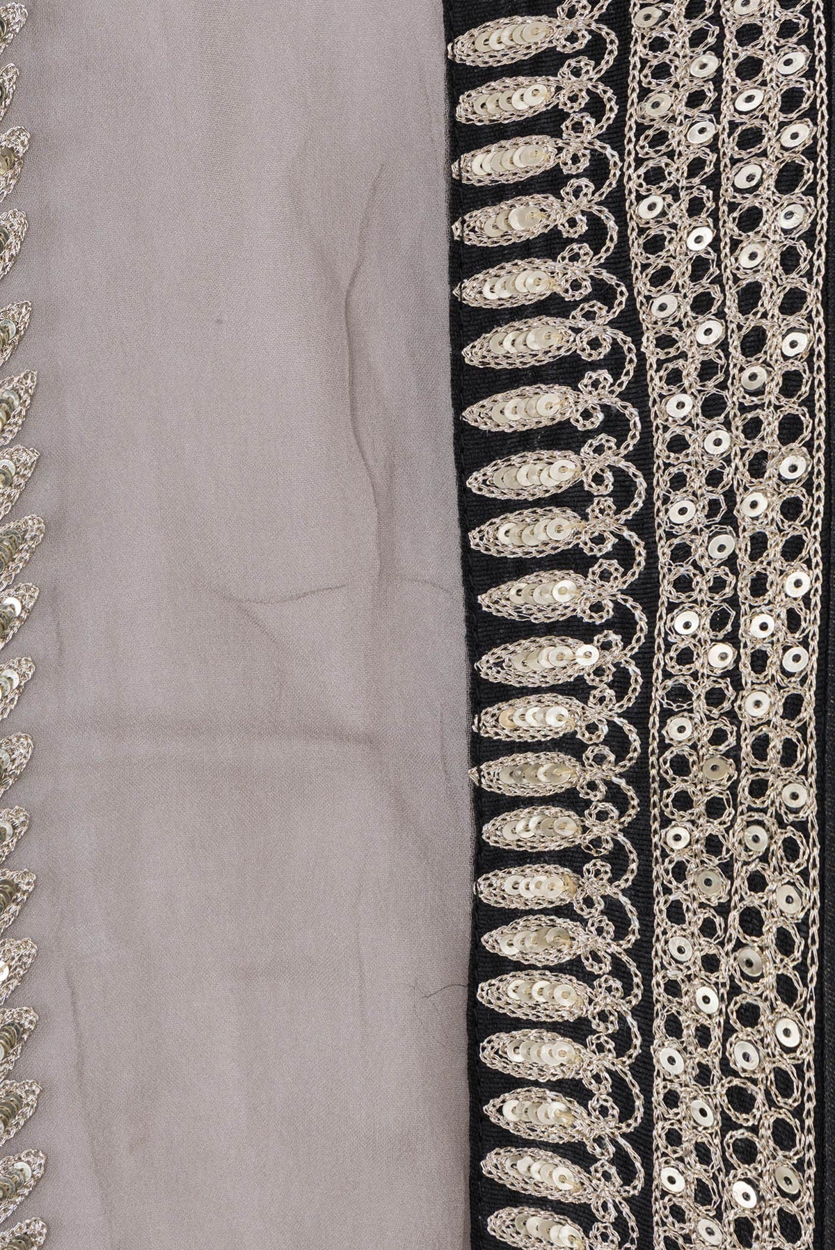 Border image of Black Dual Tone Mysore Georgette Saree with Embroidery on the body and Embroidery Border. 