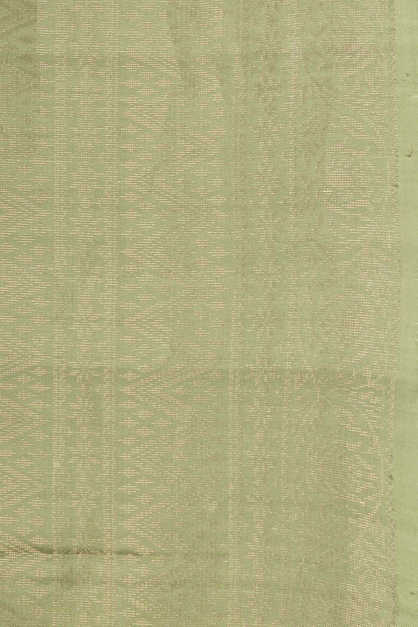 Border image of Pista Green Dual Tone Soft Silk Saree with Zari Brocade on the body and Zari Border. 