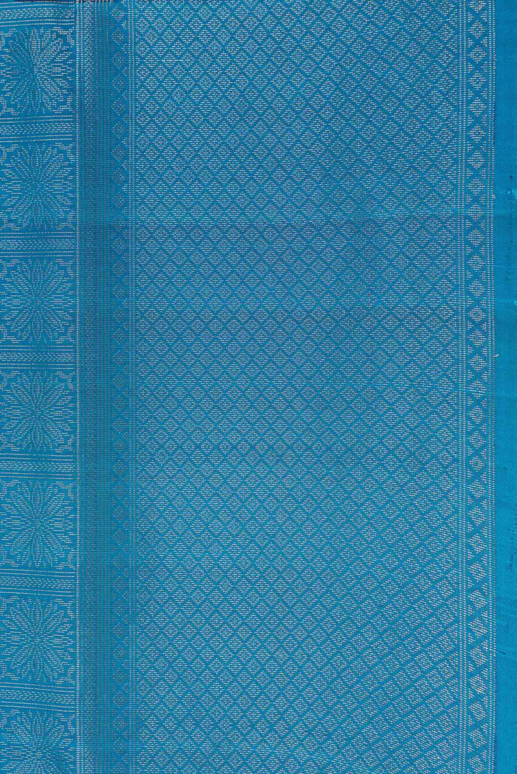 Border image of Peacock Blue Dual Tone Soft Silk Saree with Zari Brocade on the body and Zari Border. 