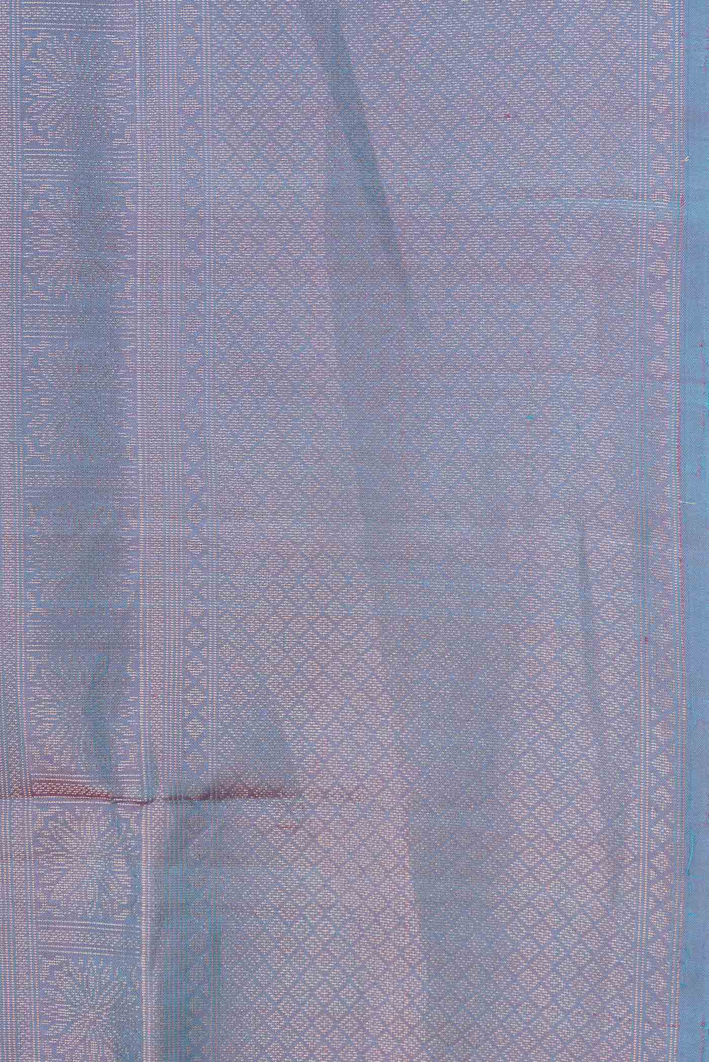 Border image of Peacock Blue Dual Tone Soft Silk Saree with Zari Brocade on the body and Zari Border. 