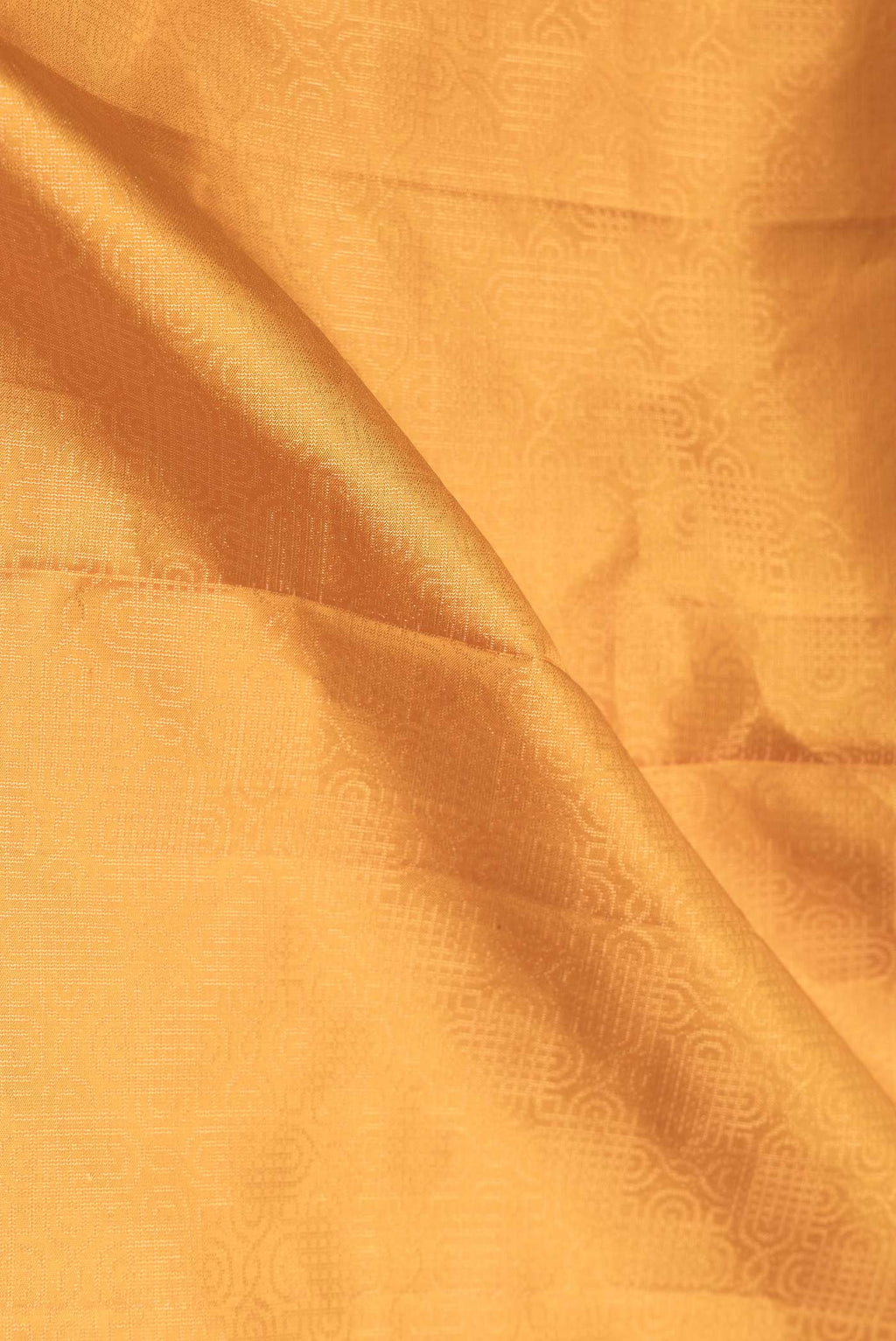 Close up of Mustard Dual Tone Soft Silk Saree with Zari Brocade on the body and Zari Border.  displaying folds
