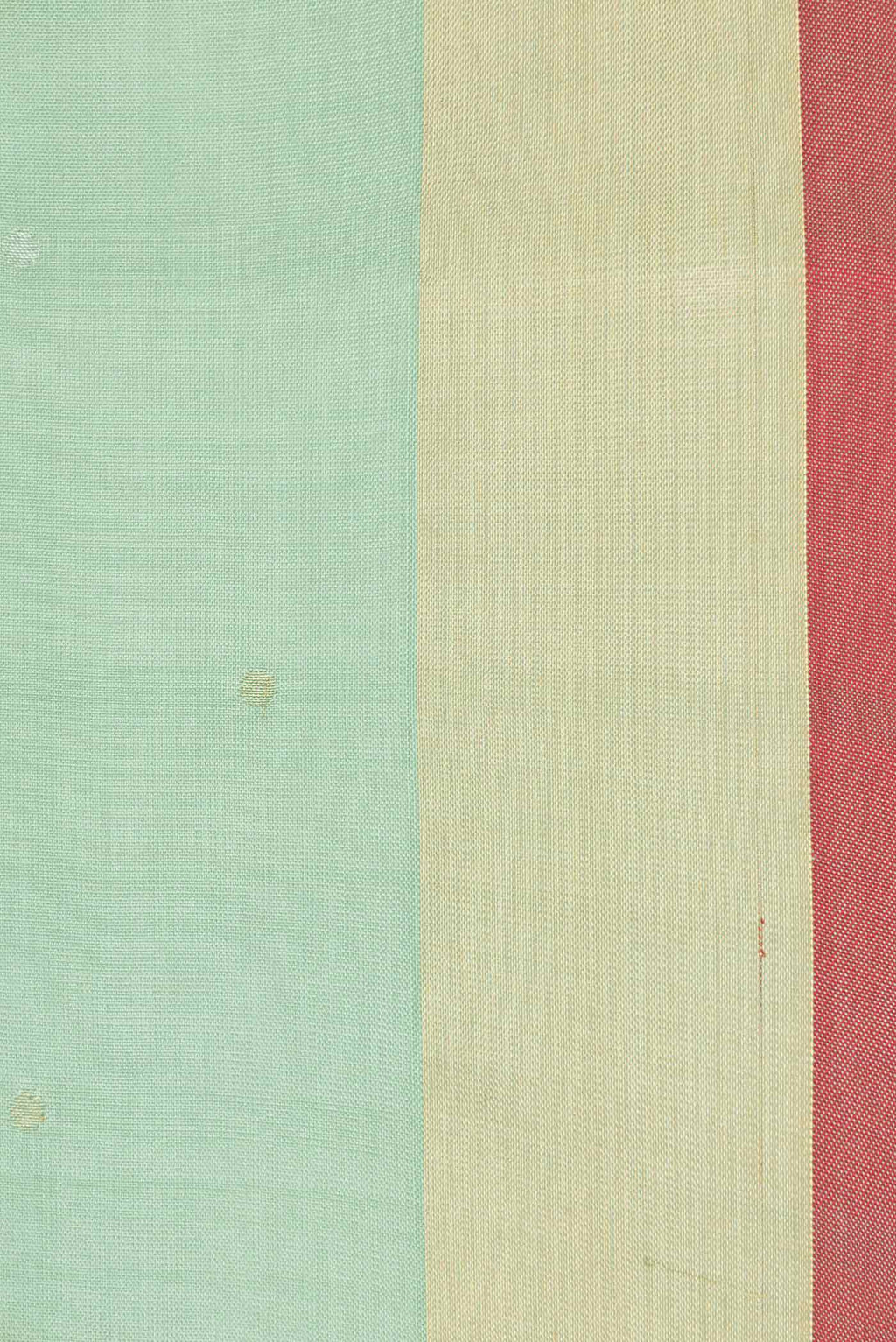 Border image of Pista Green Dual Tone Uppada Silk Saree with Zari Butta on the body and Zari Border