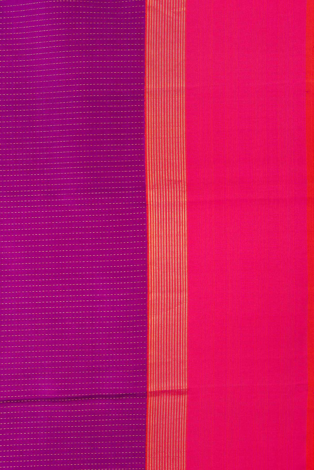 Border image of Magenta Dual Tone Kanchipuram Saree with Stripes on the body and Zari Border