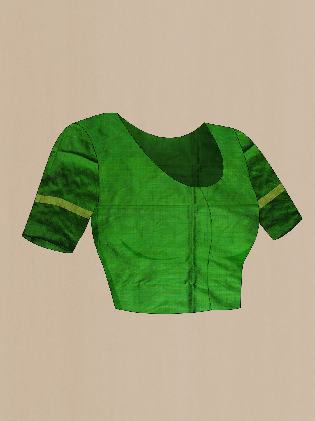 Close up image of the blouse of Magenta Dual Tone Double Ikat Saree with Ikat Print on the body and Ikat Border. 