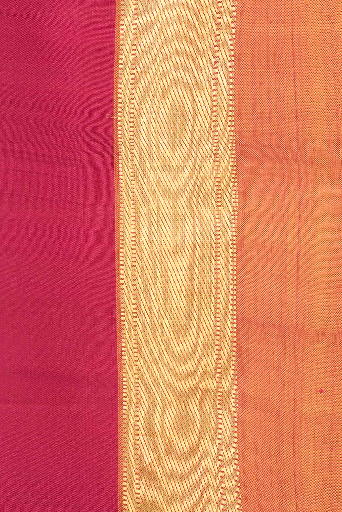 Border image of Maroon Dual Tone Kanjivaram Saree with Plain Body and Zari Border. 