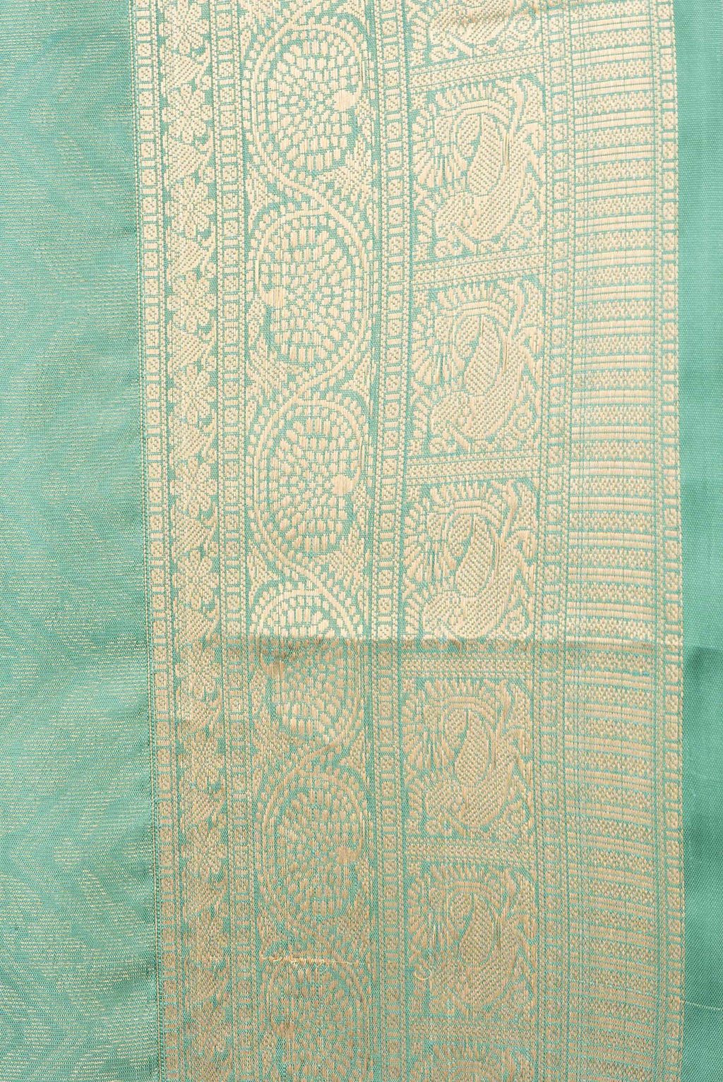 Border image of Sea Green Dual Tone Soft Silk Saree with Zari Brocade on the body and Zari Border. 